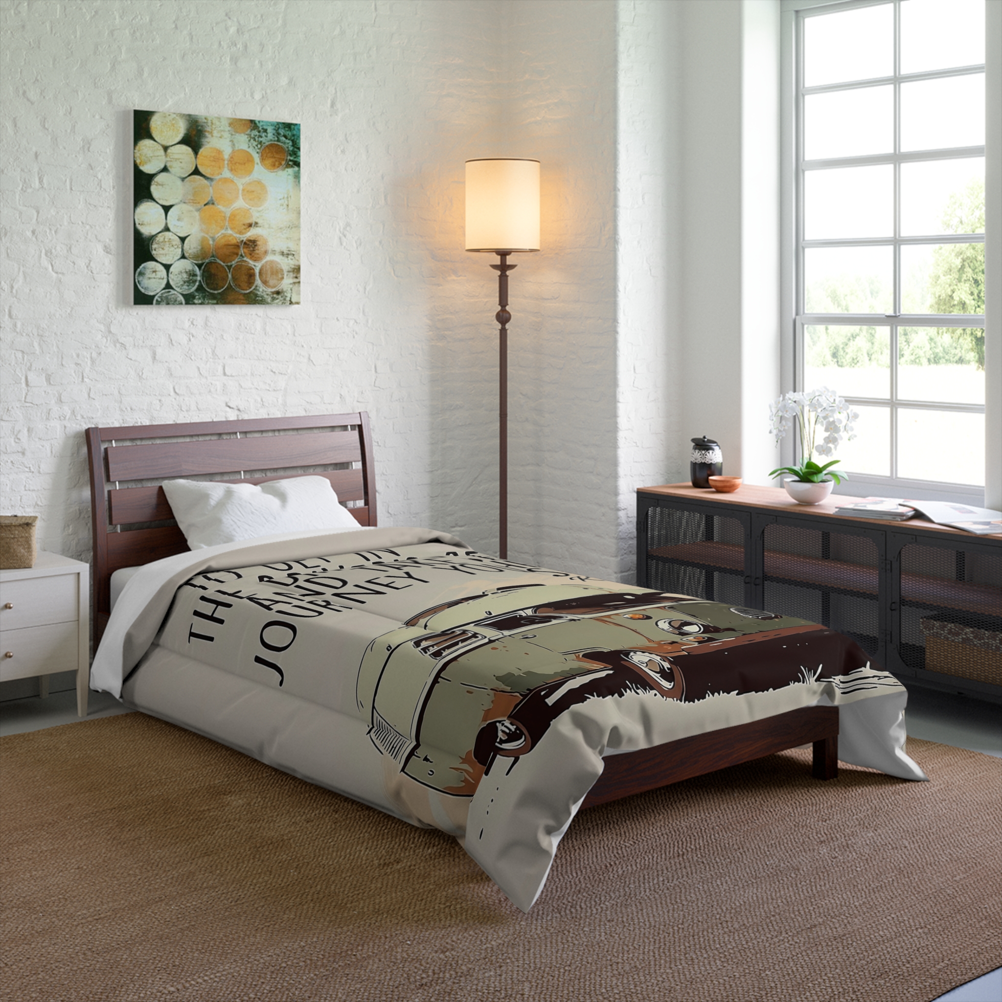 Comforter – "Sometimes You Need to Get in the Driver's Seat" Inspirational Travel Bedding