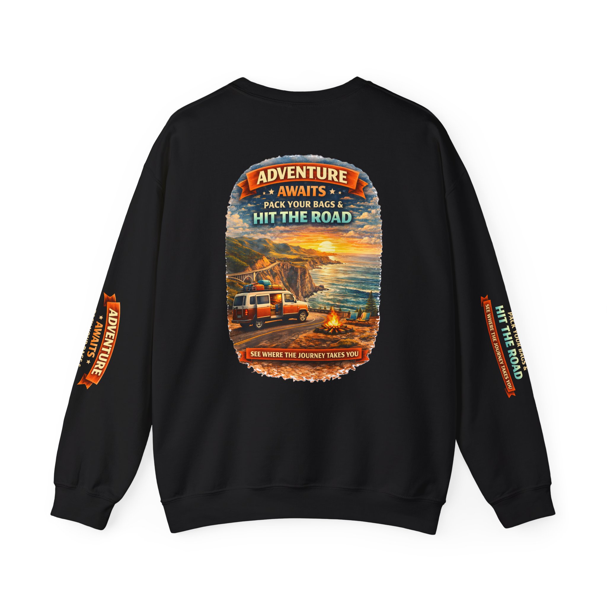 7650062315413587879_2048.jpeg Unisex Heavy Blend™ Crewneck Sweatshirt — "Adventure Awaits-Pack Your Bags" Design Scenic-Line