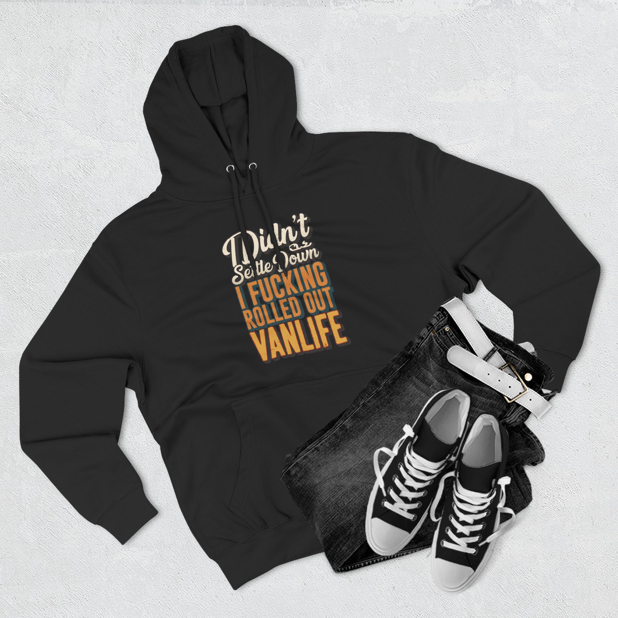 Three-Panel Fleece Hoodie - "Dind´t Settle Down" Design F**K-Line