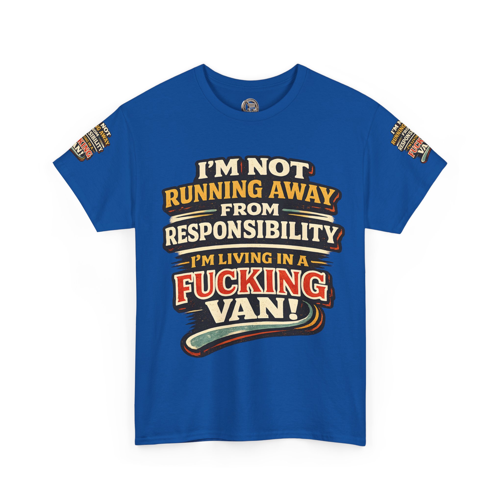 Unisex Heavy Cotton Tee — "I`m Not running Away" Design F**K-Line