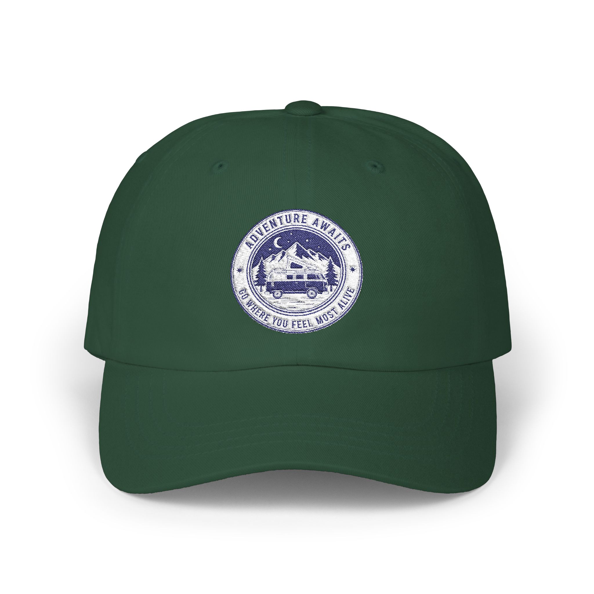 Dad Cap - "Adventure Awaits-Go Where You Feel Most Alive" Vintage National Park Stamp Hat
