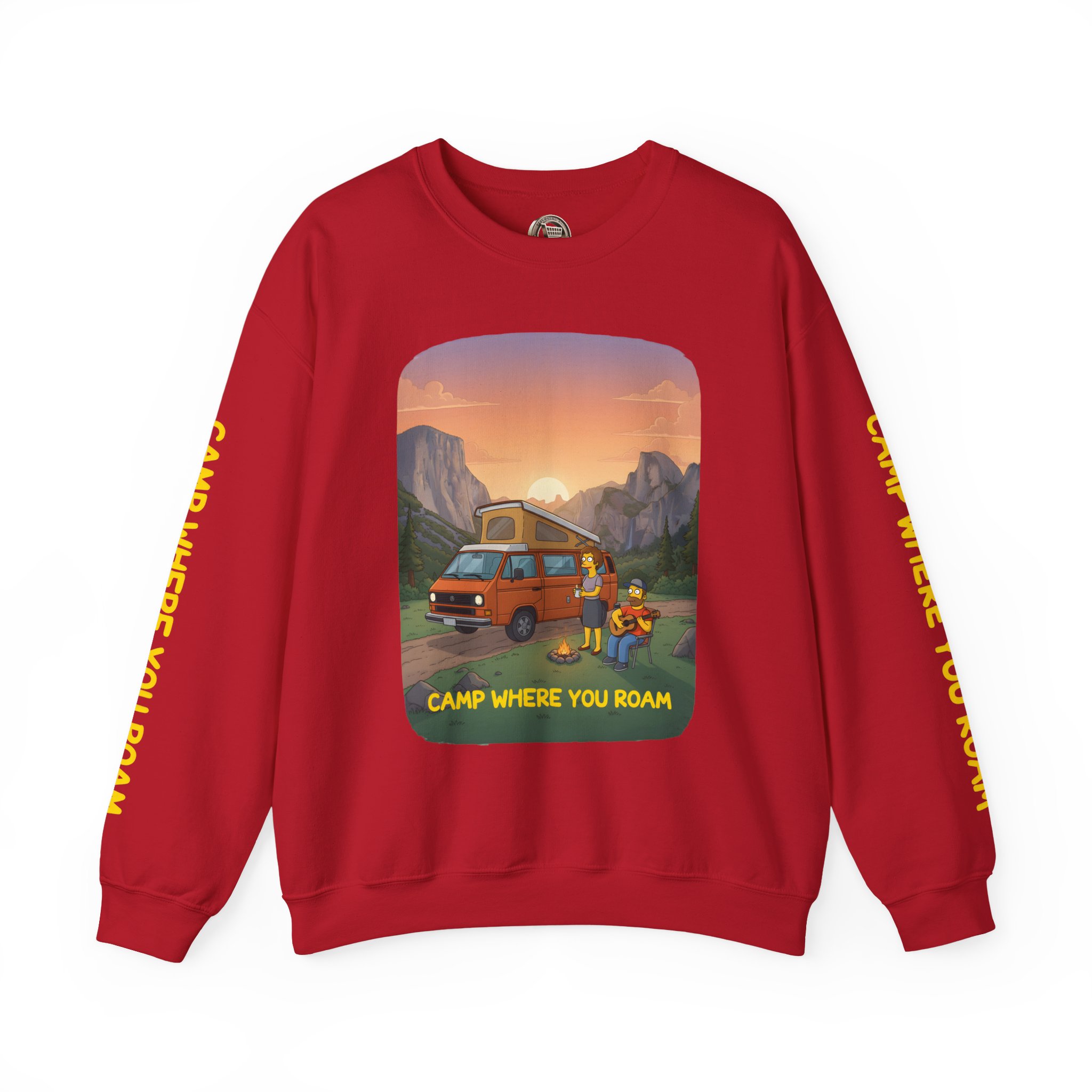 Unisex Heavy Blend™ Crewneck Sweatshirt — "Camp Where You Roam" Design Sitcom-Line