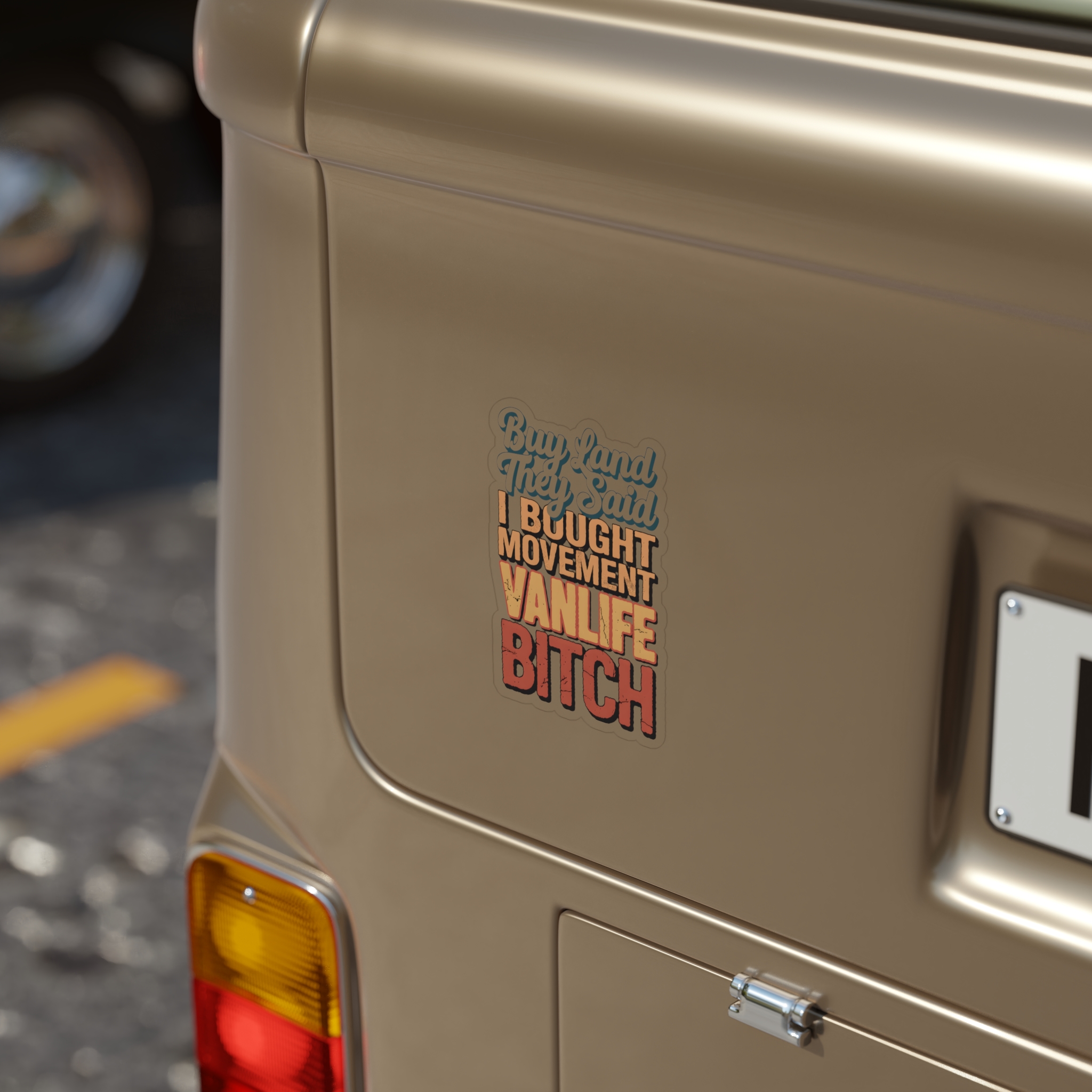 Transparent Outdoor Stickers – "Buy Land They Said" Design F**K-Line