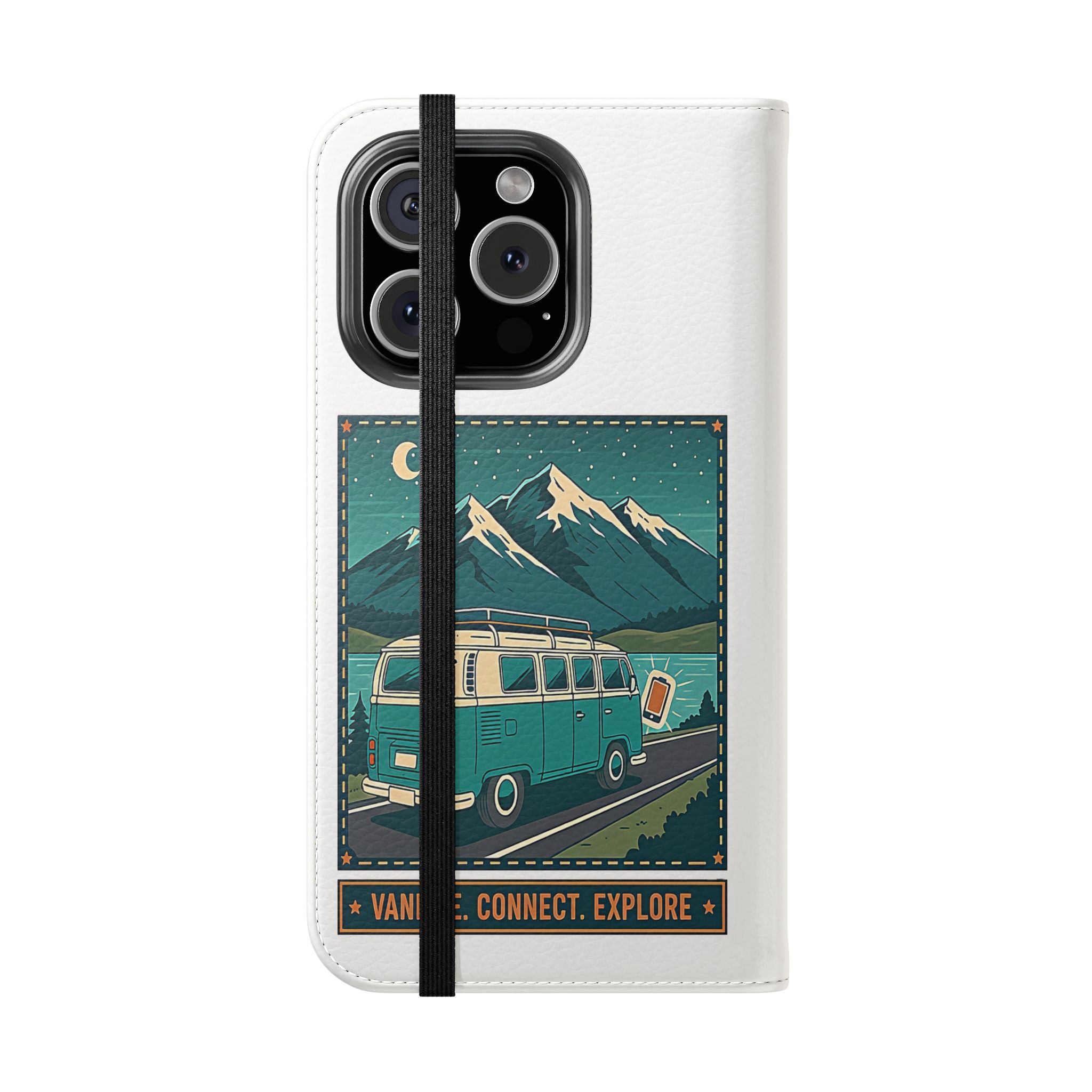 Flip Phone Case — “WiFi Where the Roam Is” Vanlife Wallet Case