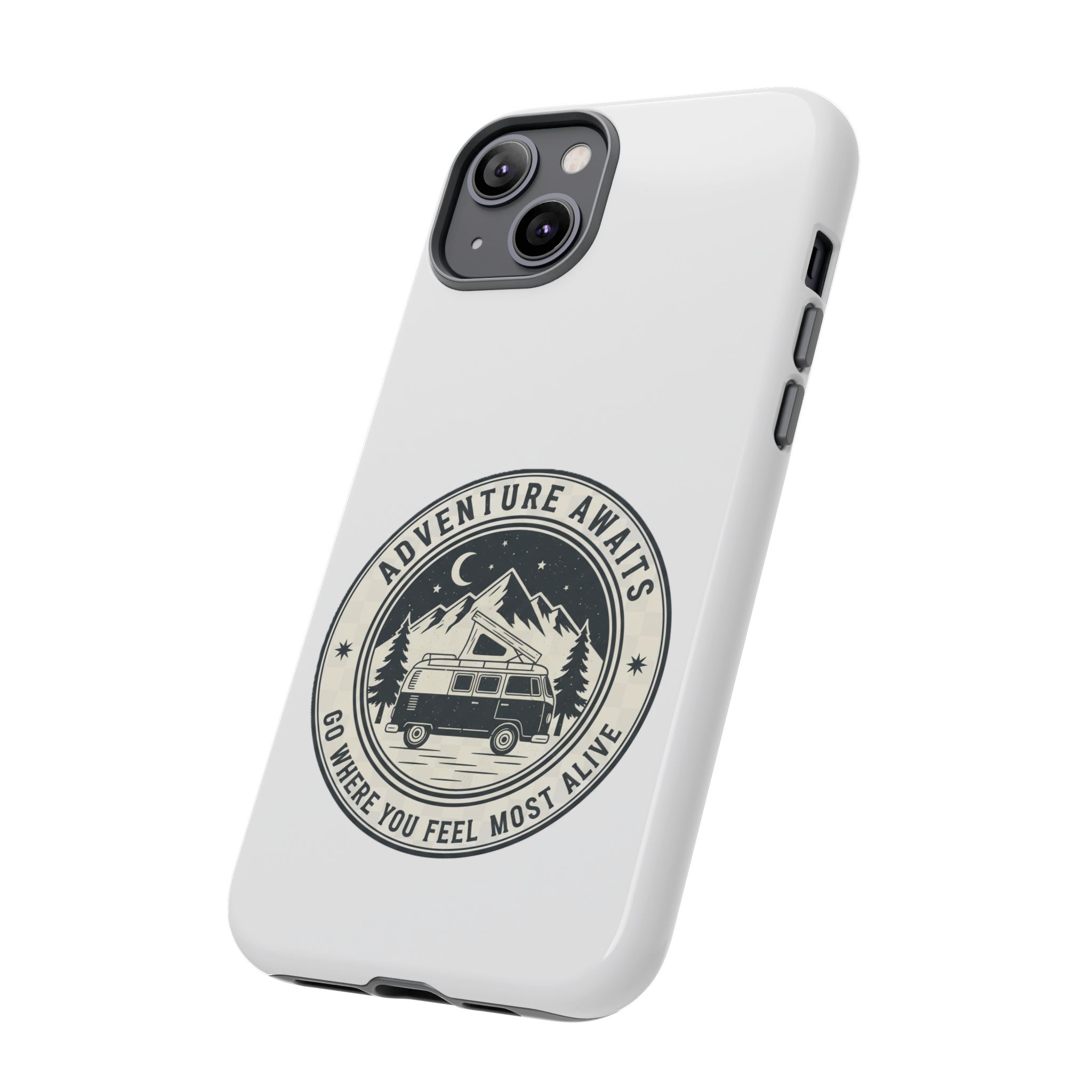 Phone Case — "Adventure Awaits-Go Where You Feel Most Alive" Camper Van Design