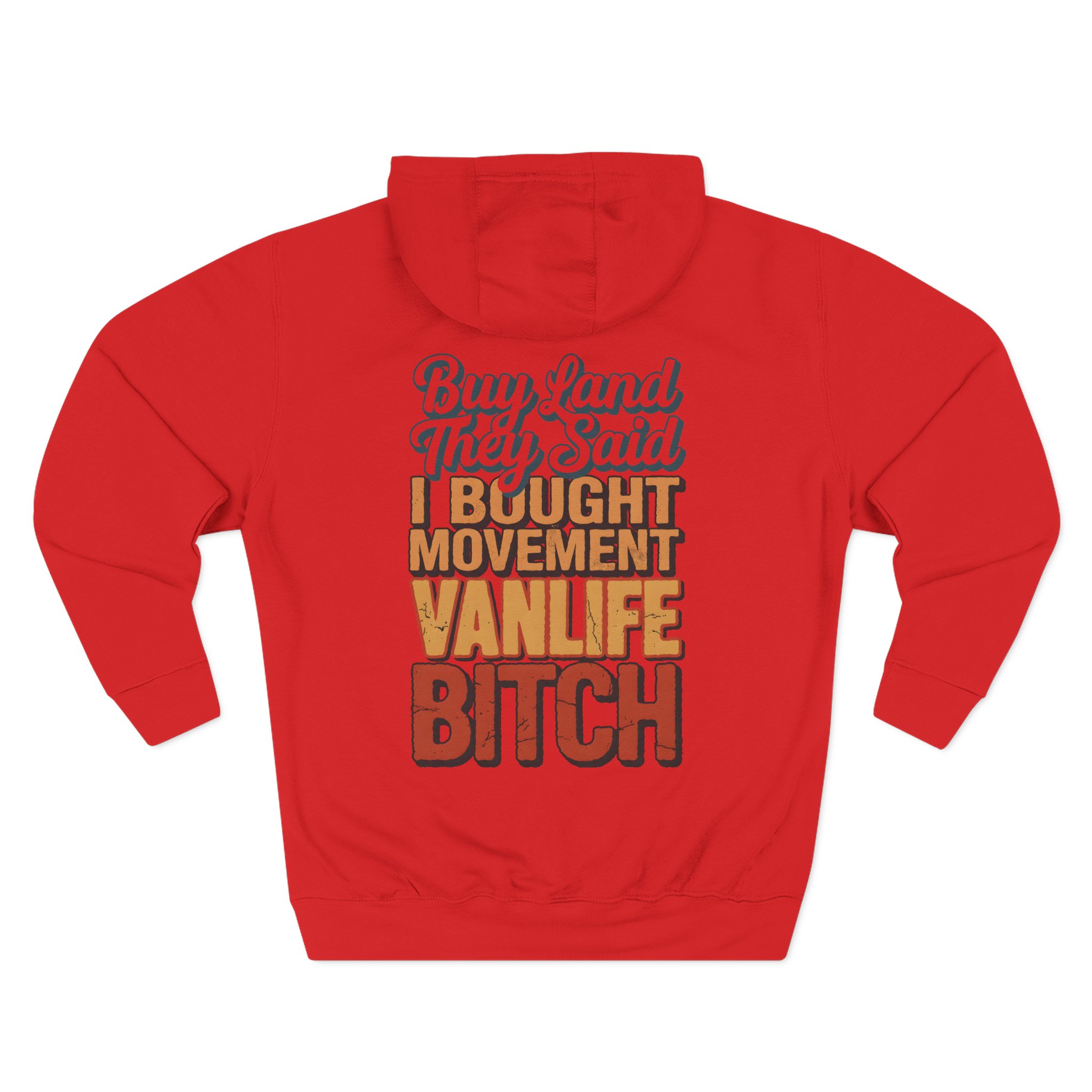 7685624952384042194_2048.jpeg Three-Panel Fleece Hoodie - "Buy Land They Said" Design F**K-Line