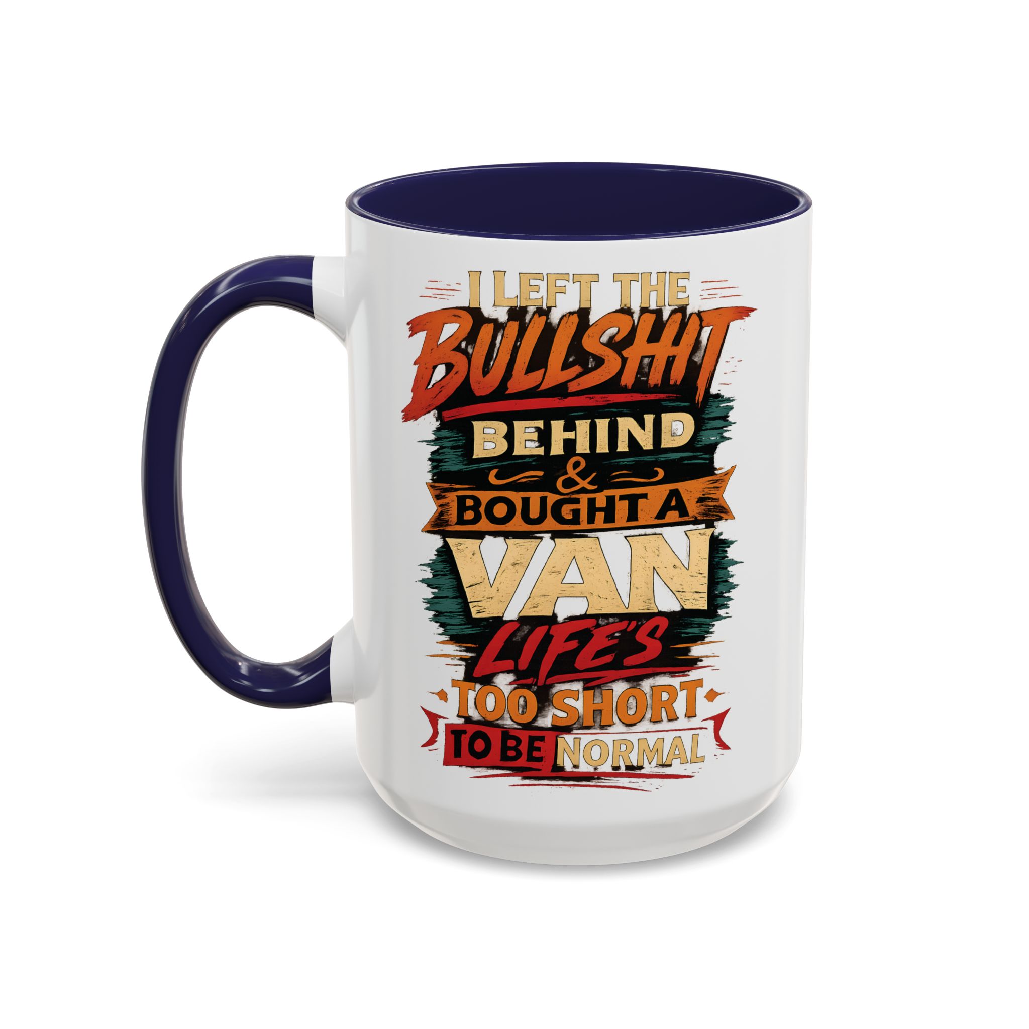 Accent Coffee Mug (11, 15oz) — "I Left The Bullshit" Design F**K-Line