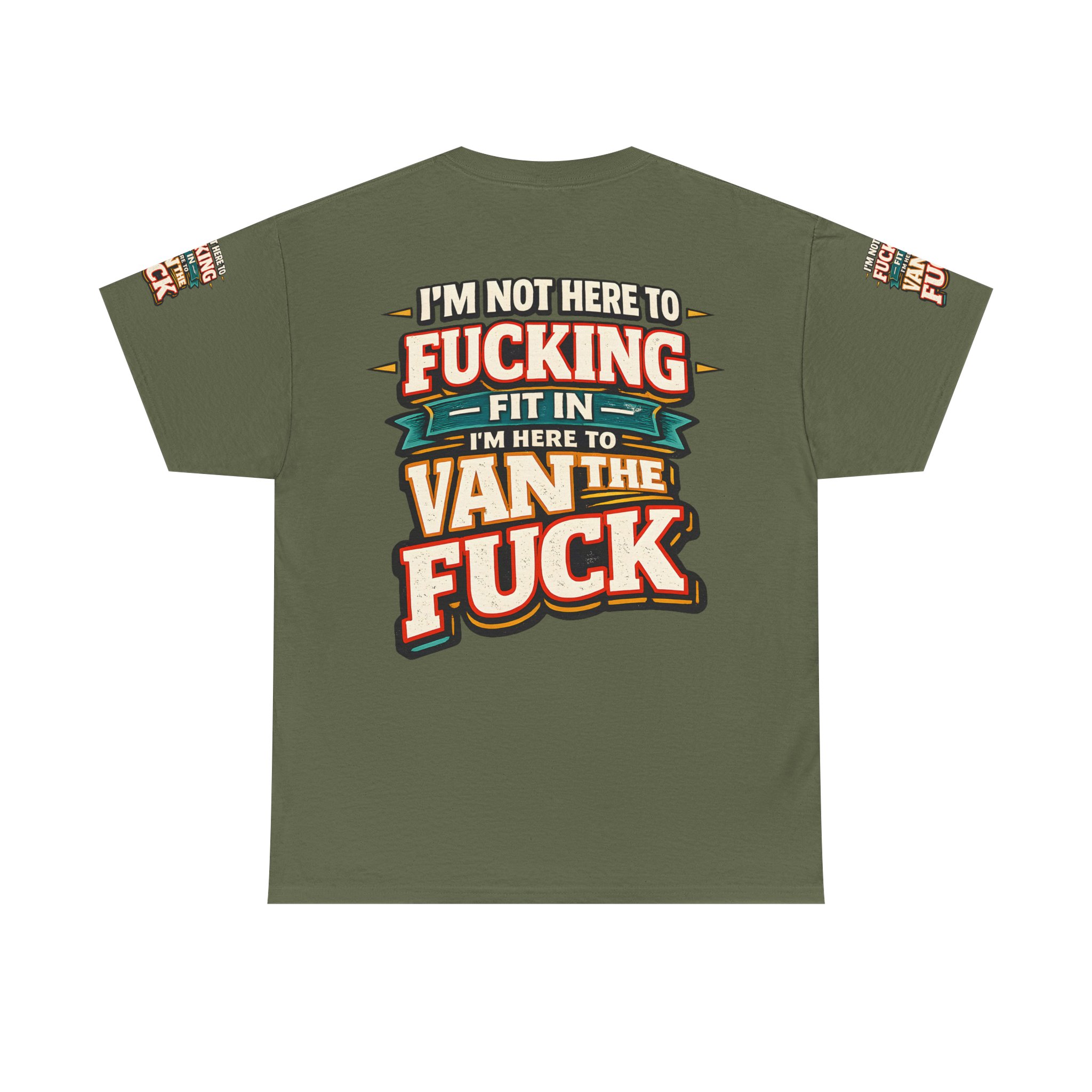 Unisex Heavy Cotton Tee — "I´m Not Here To Fucking Fit In" Design F**K-Line