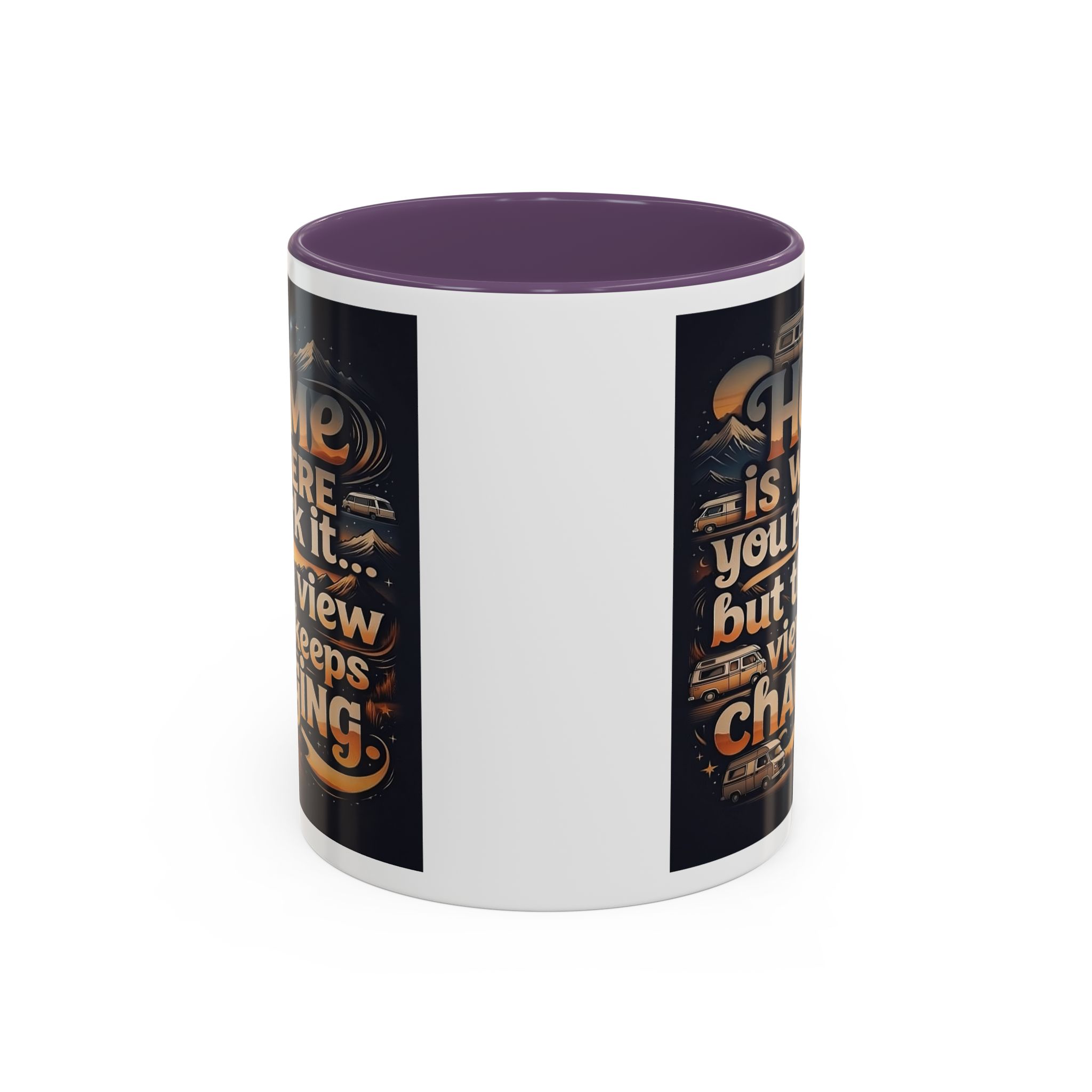 7692231666072596445_2048.jpeg Coffee Mug — "Home Is Where You Park It -But The View keep Changing" Accent Campervan Travel Mug