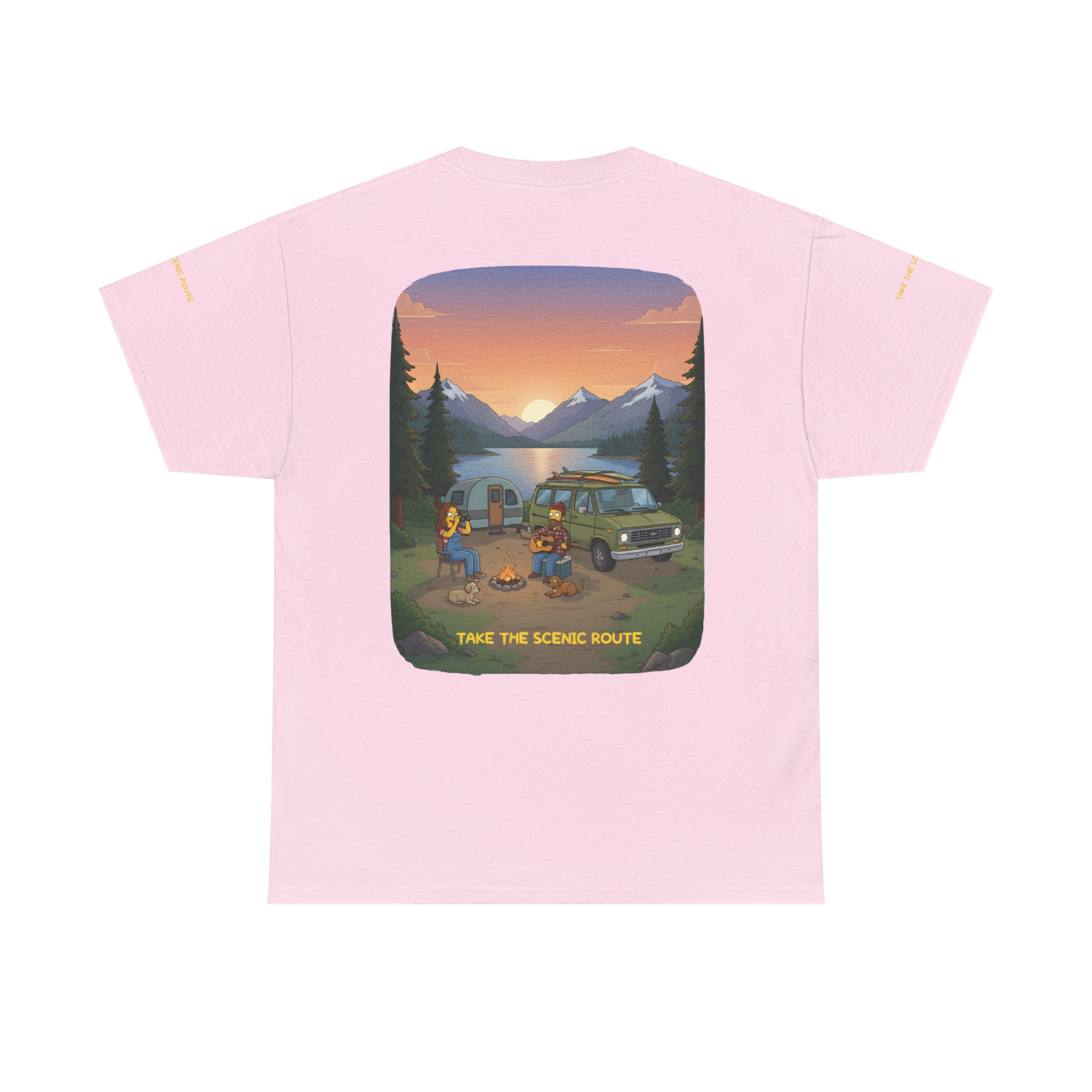 Unisex Heavy Cotton Tee — "Take The Scenic Route" Design Sitcom-Line