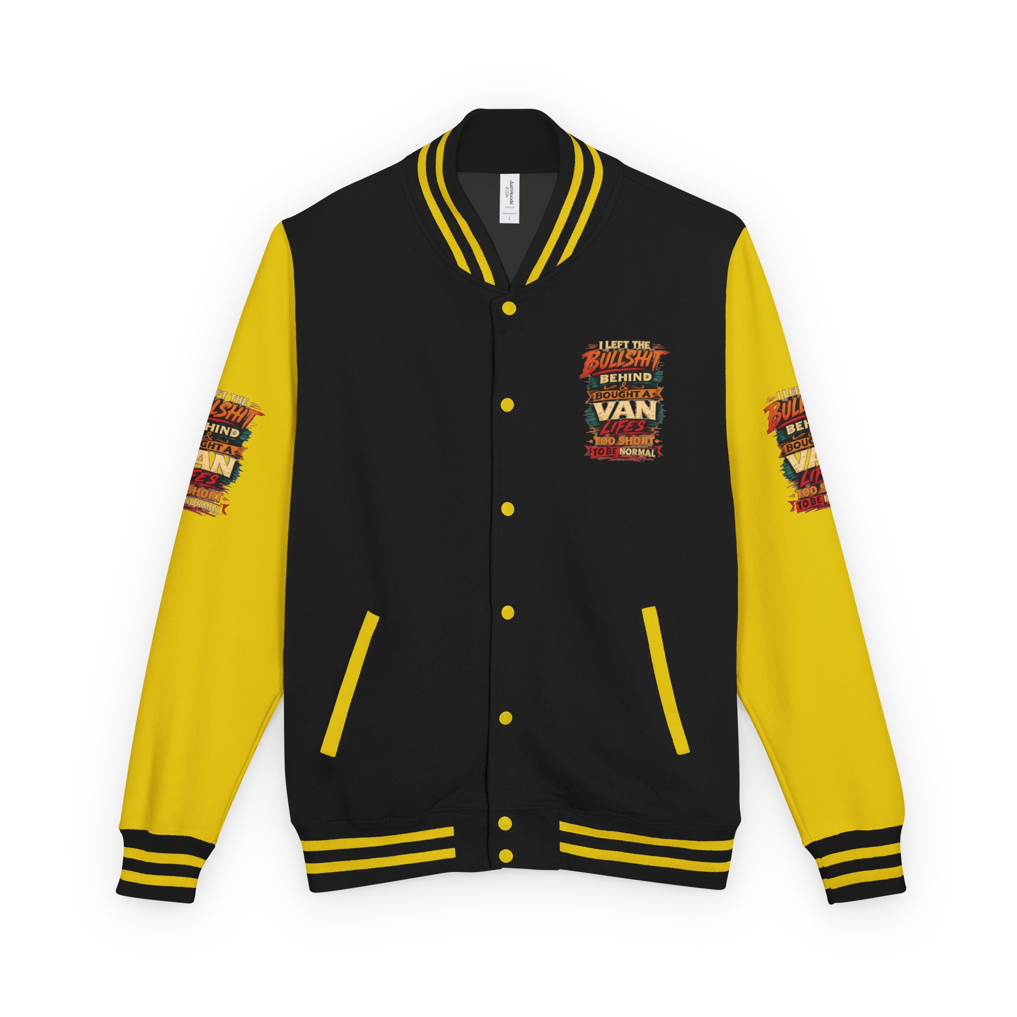 Unisex Heavyweight Letterman Jacket — "I Left The Bullshit" Design F**K-Line