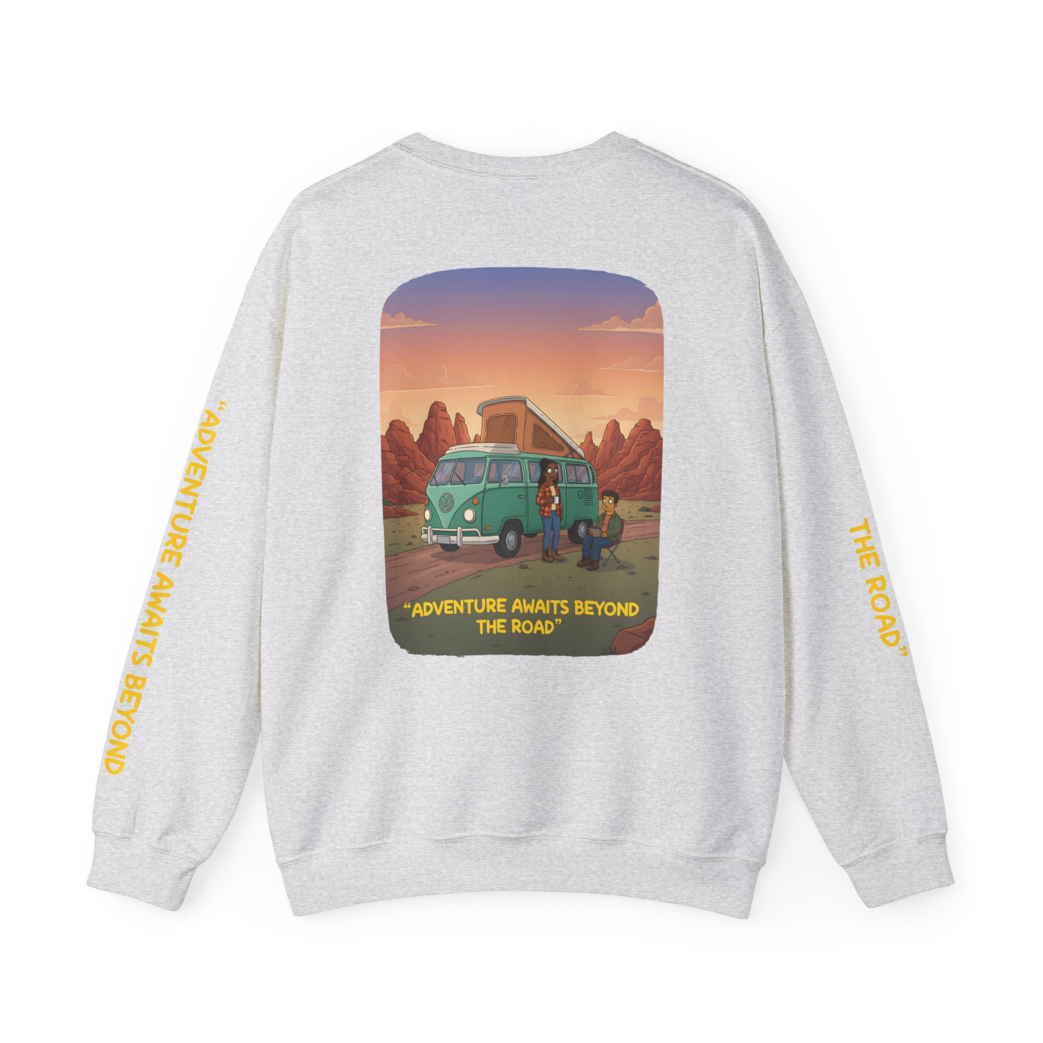7704060156257783359_2048-1.jpeg Unisex Heavy Blend™ Crewneck Sweatshirt — "Adventure Awaits Beyond The Road" Design Sitcom-Line