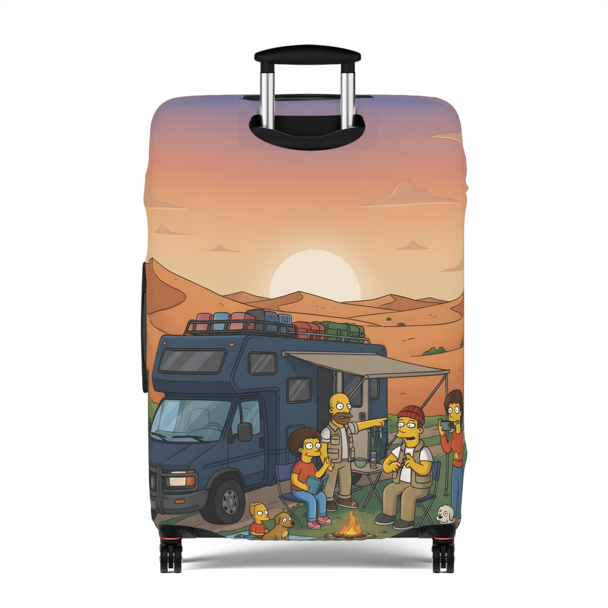 Luggage Cover — Adventure Camper Sketch Travel Suitcase(Design Sitcom-Line)