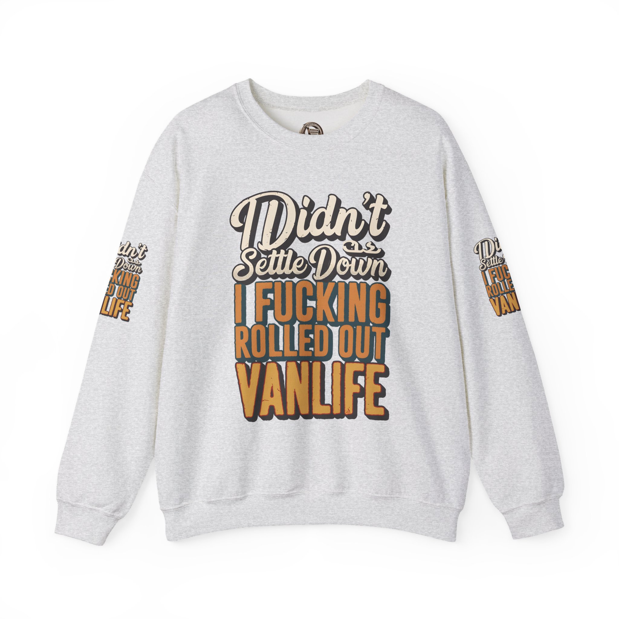 Unisex Heavy Blend™ Crewneck Sweatshirt — "Dind´t Settle Down" Design F**K-Line