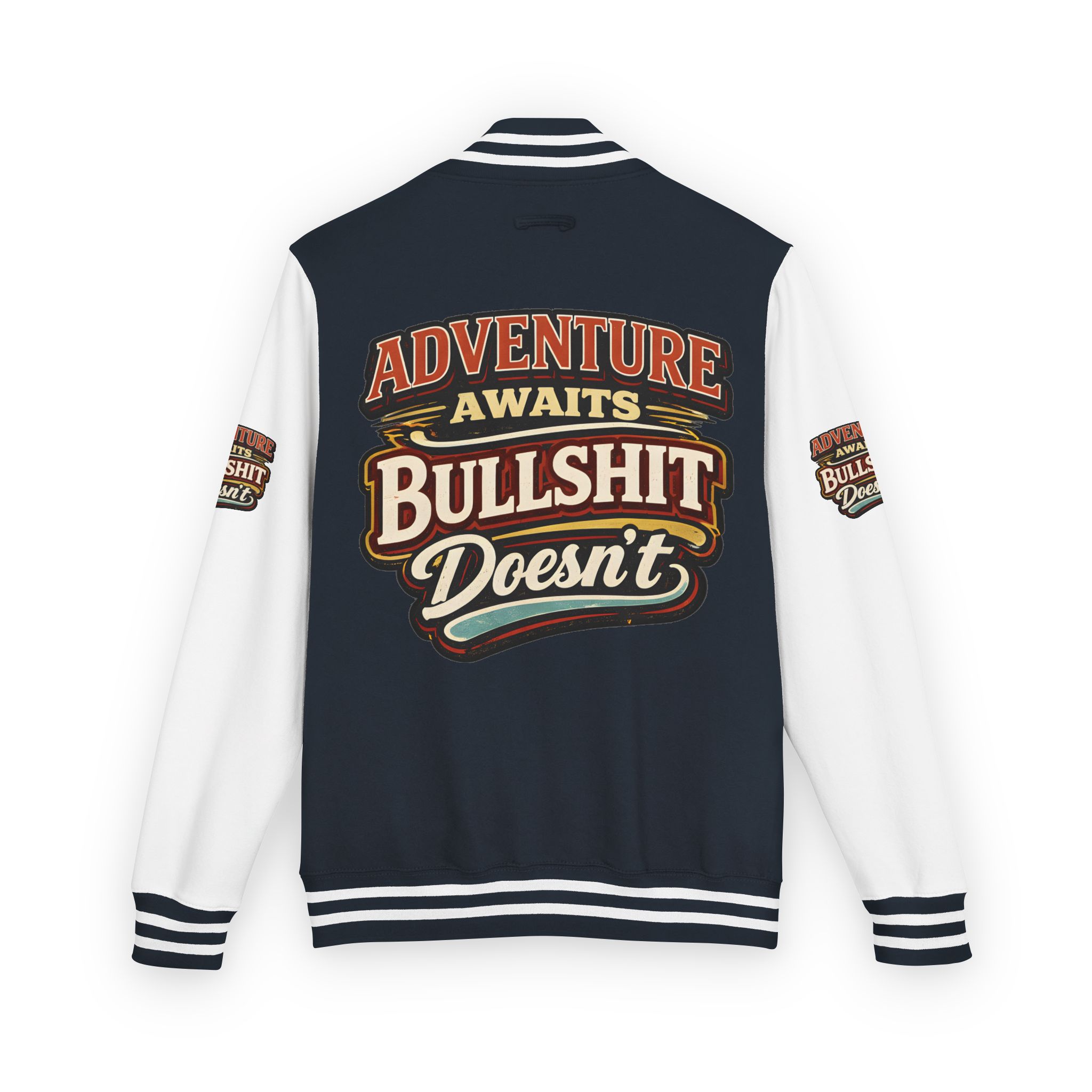 Unisex Heavyweight Letterman Jacket — "Adventure Awaits" Design F**K-Line