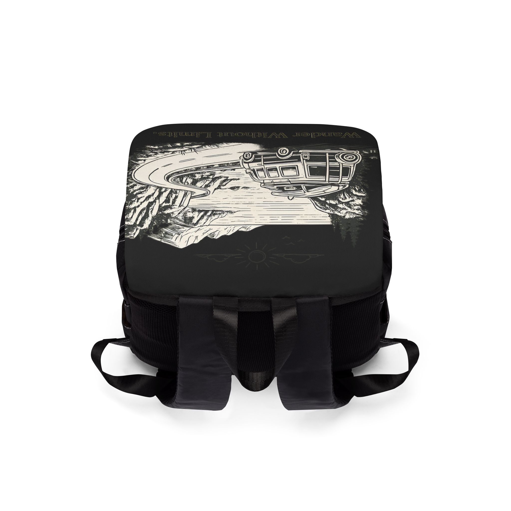 7728570750123690977_2048.jpeg Unisex Casual Shoulder Backpack — "Wander Without Limits" Design Minimal-Line