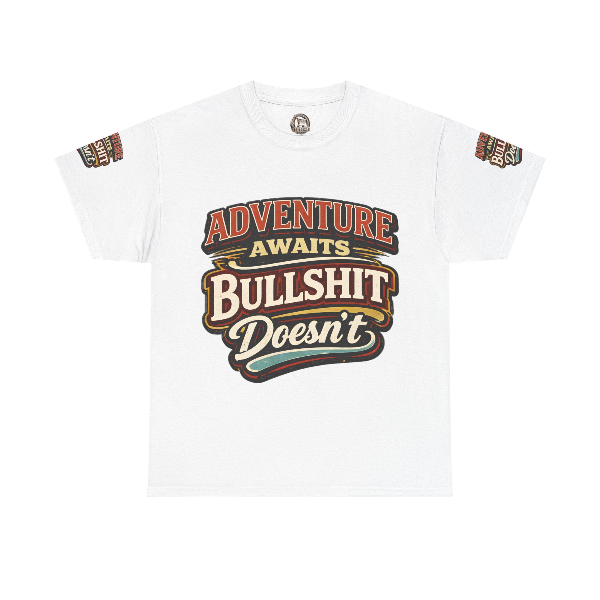 Unisex Heavy Cotton Tee — "Adventure Awaits" Design F**K-Line