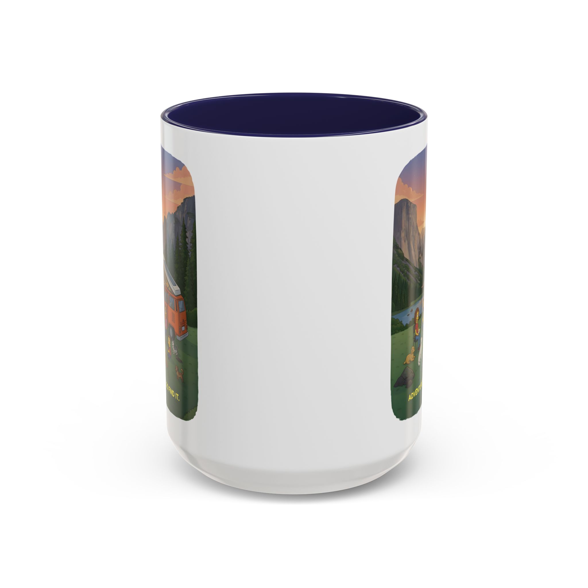 Accent Coffee Mug (11, 15oz) — "Adventure Awaits-Go Find It"" Design Sitcom-Line