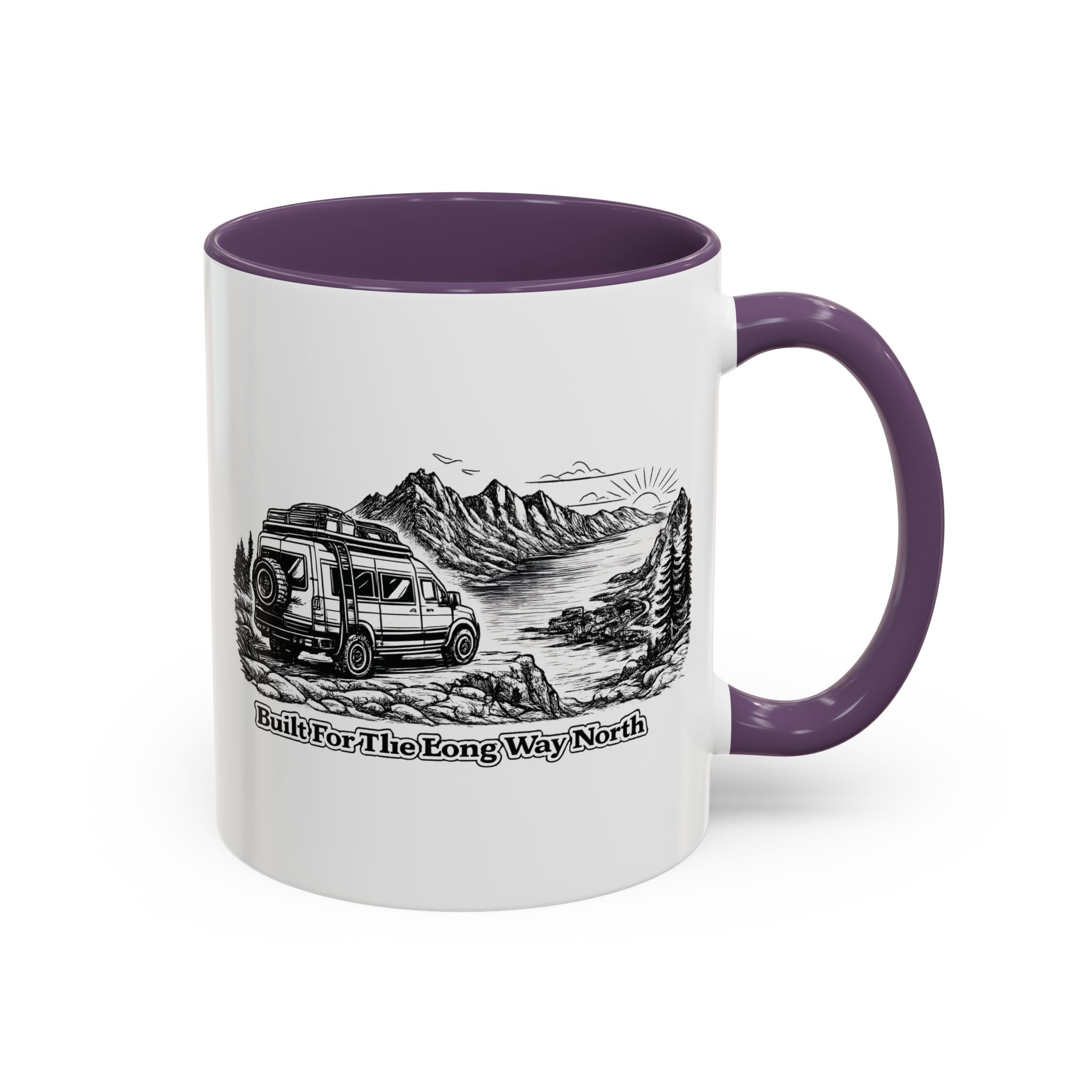 7739804496885458344_2048.jpeg Accent Coffee Mug (11, 15oz) — "Built For The Long Way North" Design Minimal-Line