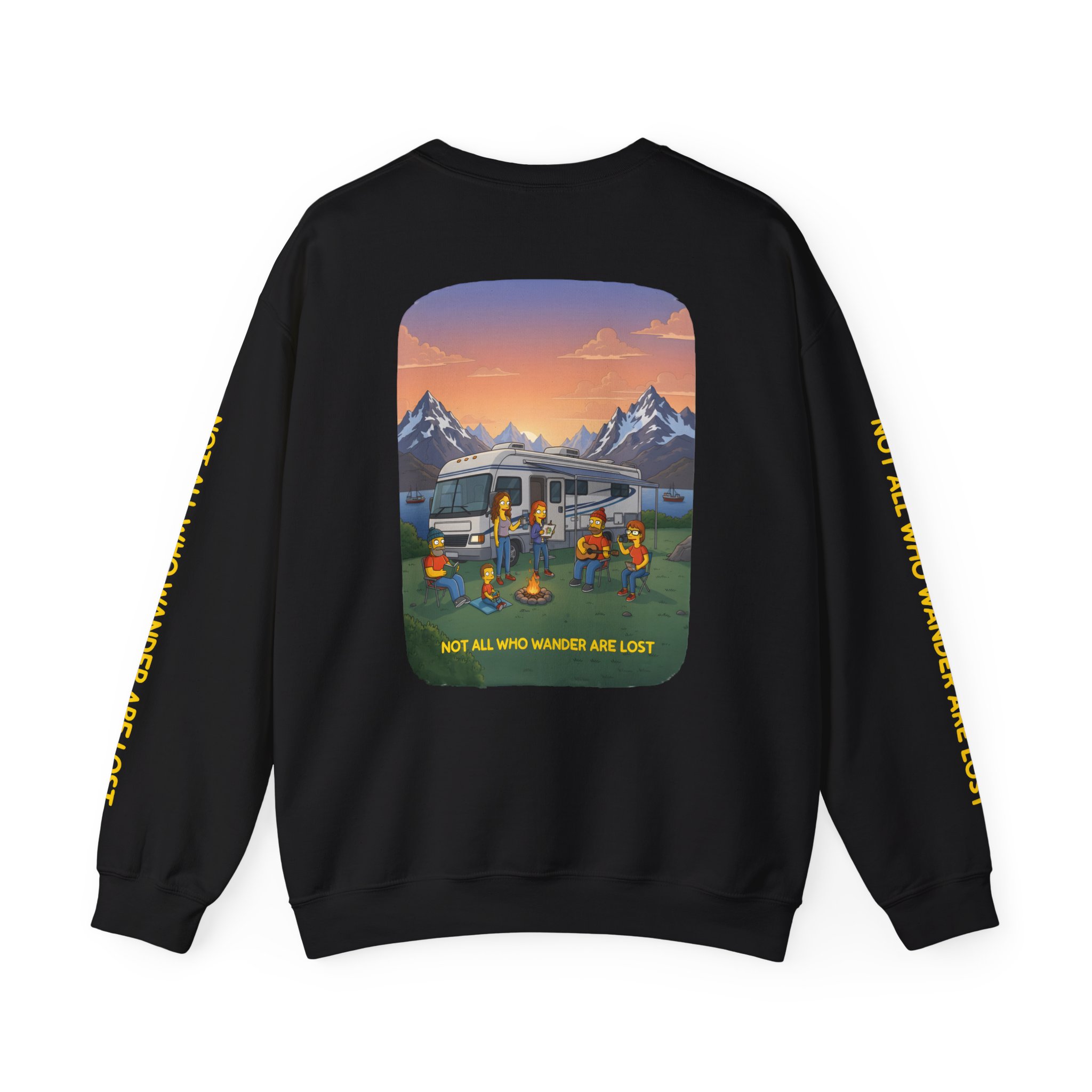 Unisex Heavy Blend™ Crewneck Sweatshirt — "Not All Who Wander Are Lost" Design Sitcom-Line