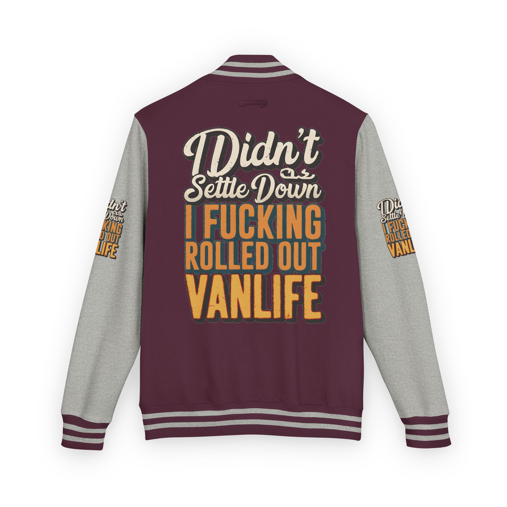 7742787700695626857_2048-1.jpeg Unisex Heavyweight Letterman Jacket — "Dind´t Settle Down" Design F**K-Line