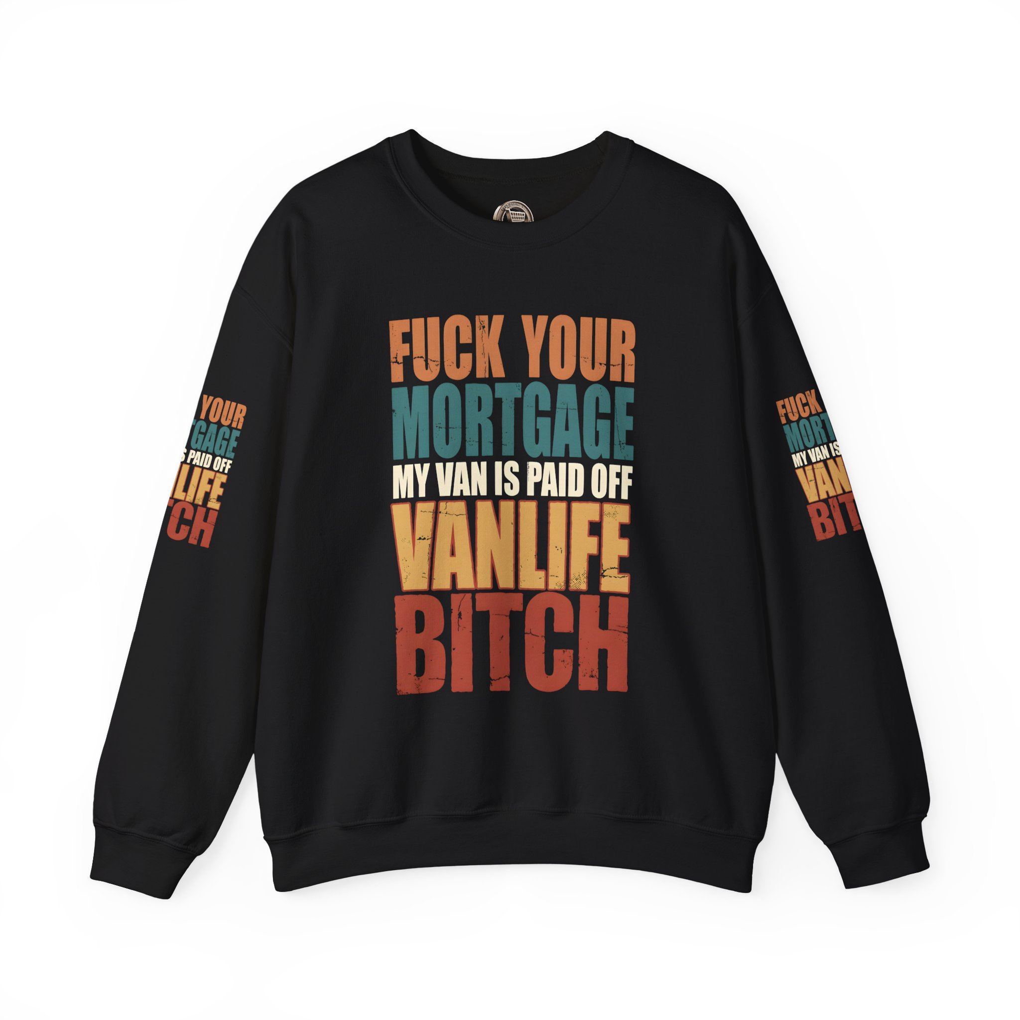 Unisex Heavy Blend™ Crewneck Sweatshirt — "Fuck Your Mortgage" Design F**K-Line