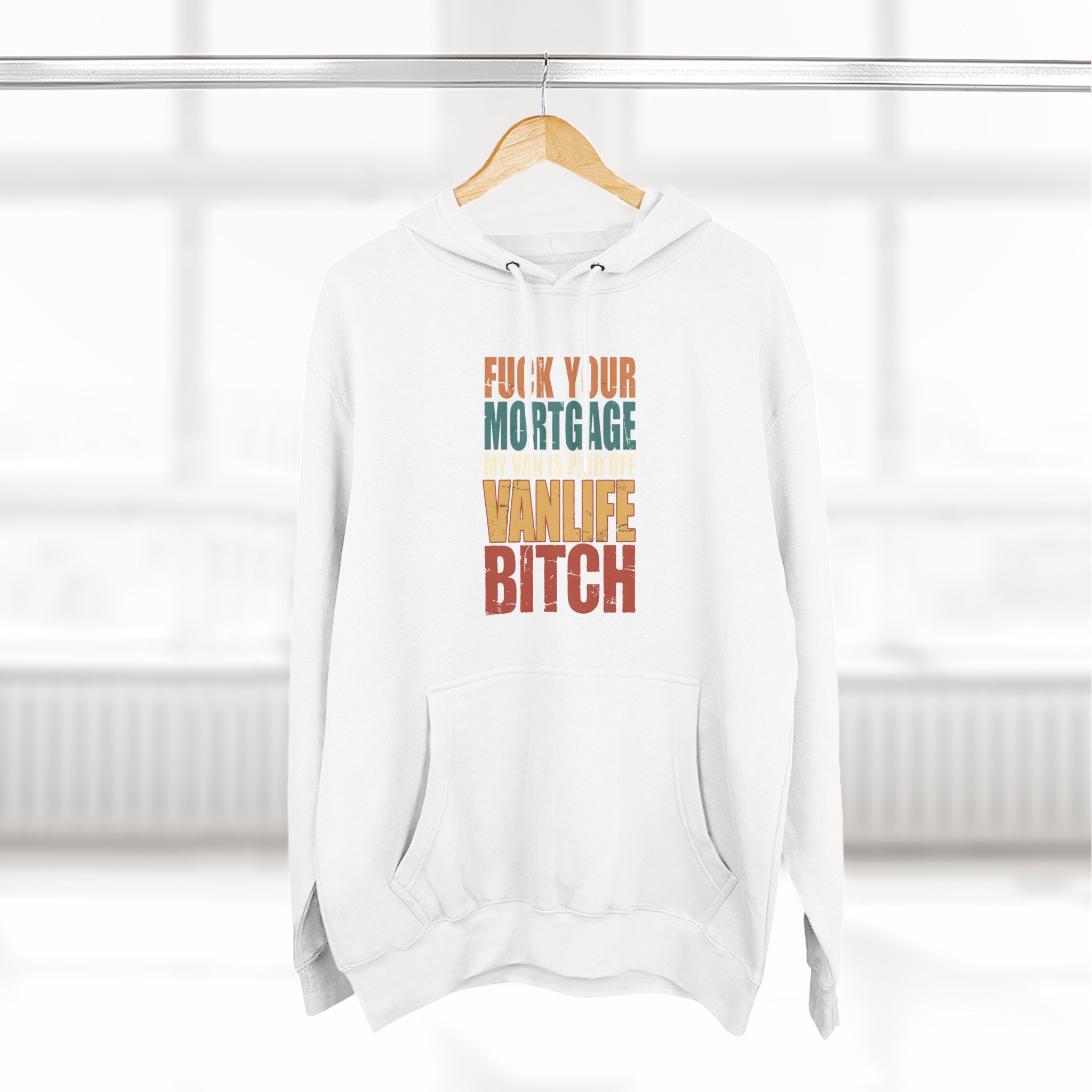 Three-Panel Fleece Hoodie - "Fuck Your Mortgage" Design F**K-Line