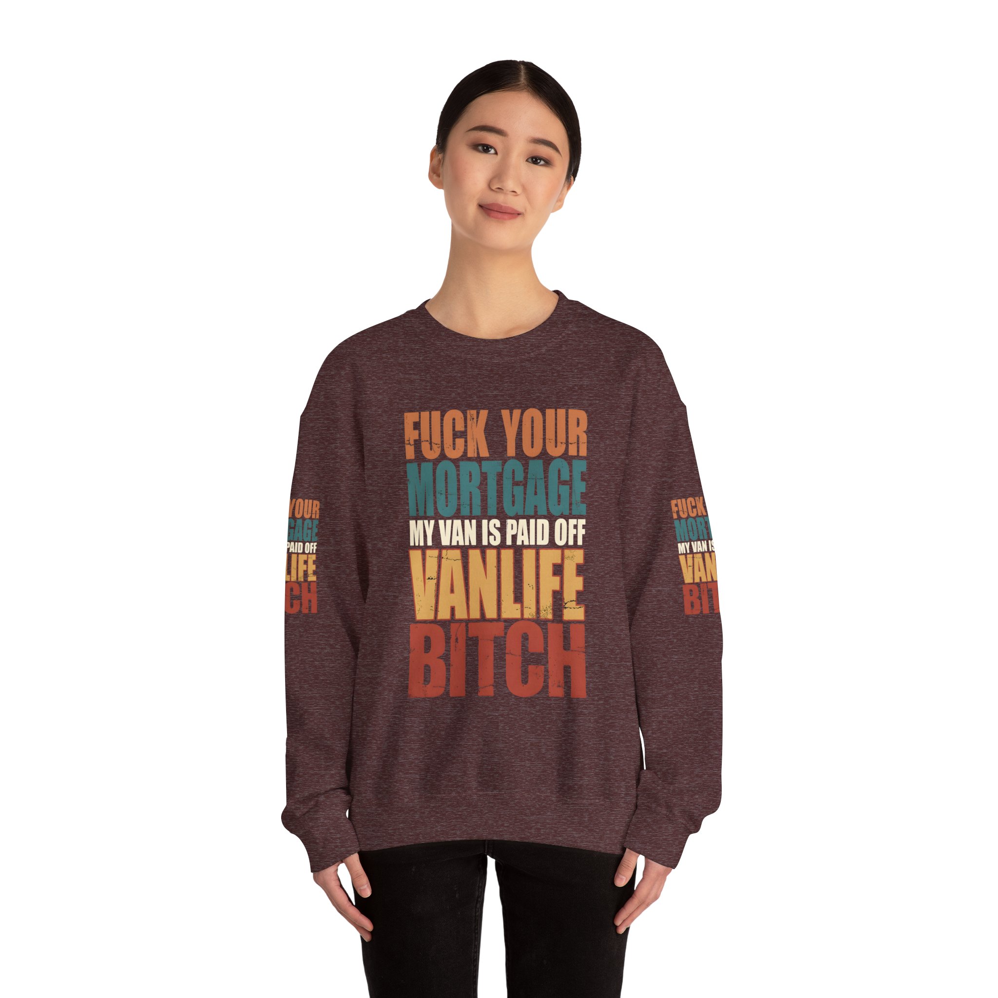 Unisex Heavy Blend™ Crewneck Sweatshirt — "Fuck Your Mortgage" Design F**K-Line