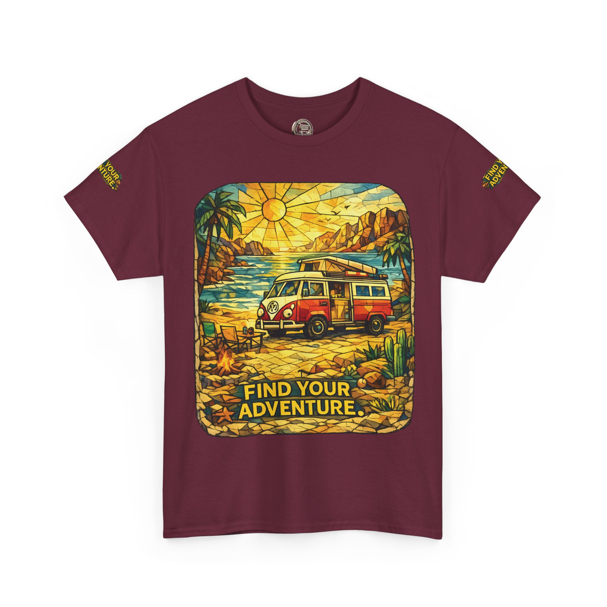 Unisex Heavy Cotton Tee — "Find Your Adventure" Design Cubic-Line