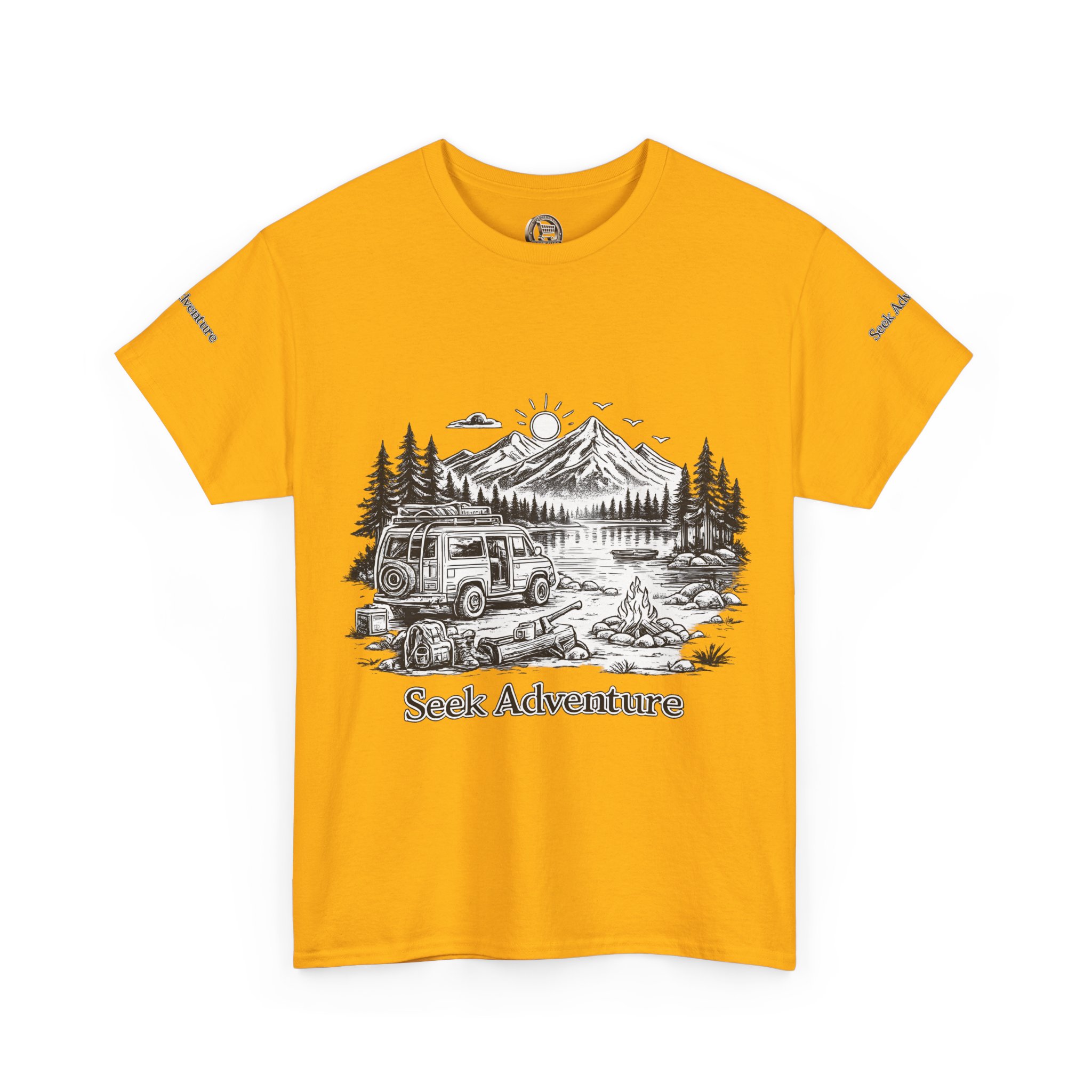 7753331273636610838_2048.jpeg Unisex Heavy Cotton Tee — "Seek Adventure" Design Minimal-Line