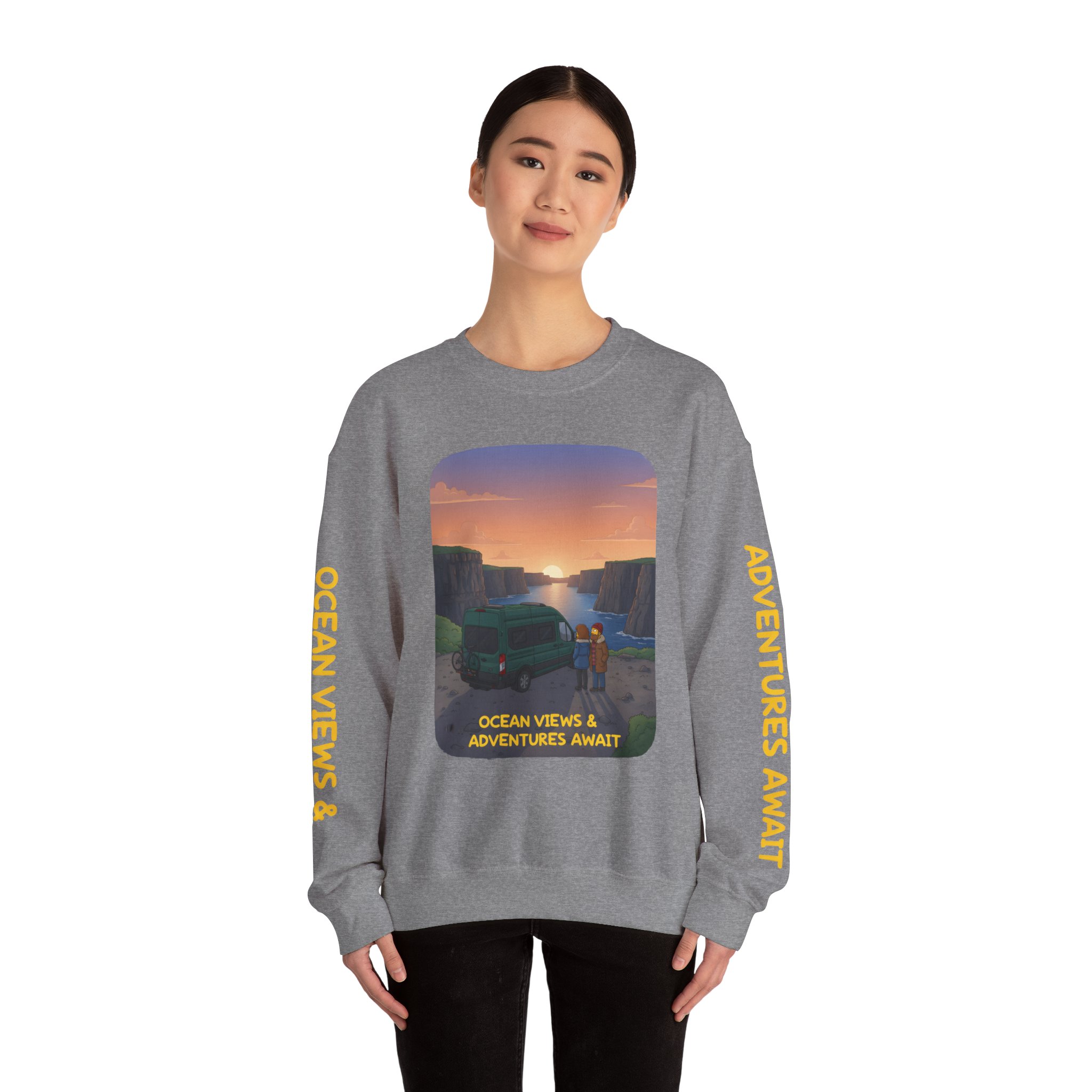 7754366119528677961_2048.jpeg Unisex Heavy Blend™ Crewneck Sweatshirt — "Ocean Views-Adventures Awaits" Design Sitcom-Line