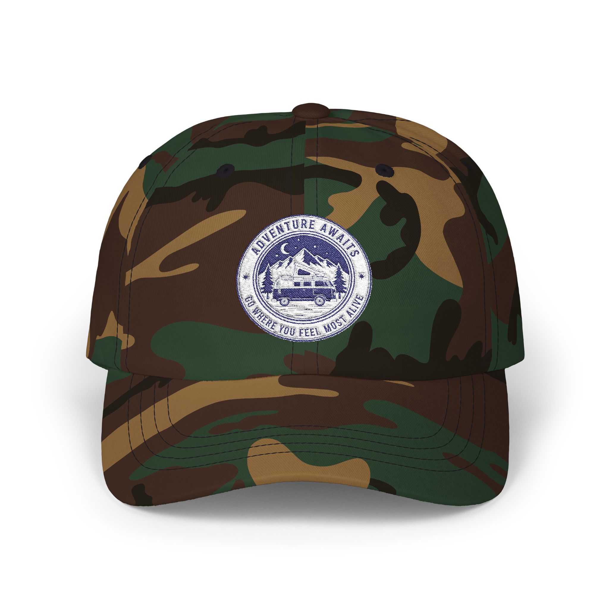 Dad Cap - "Adventure Awaits-Go Where You Feel Most Alive" Vintage National Park Stamp Hat