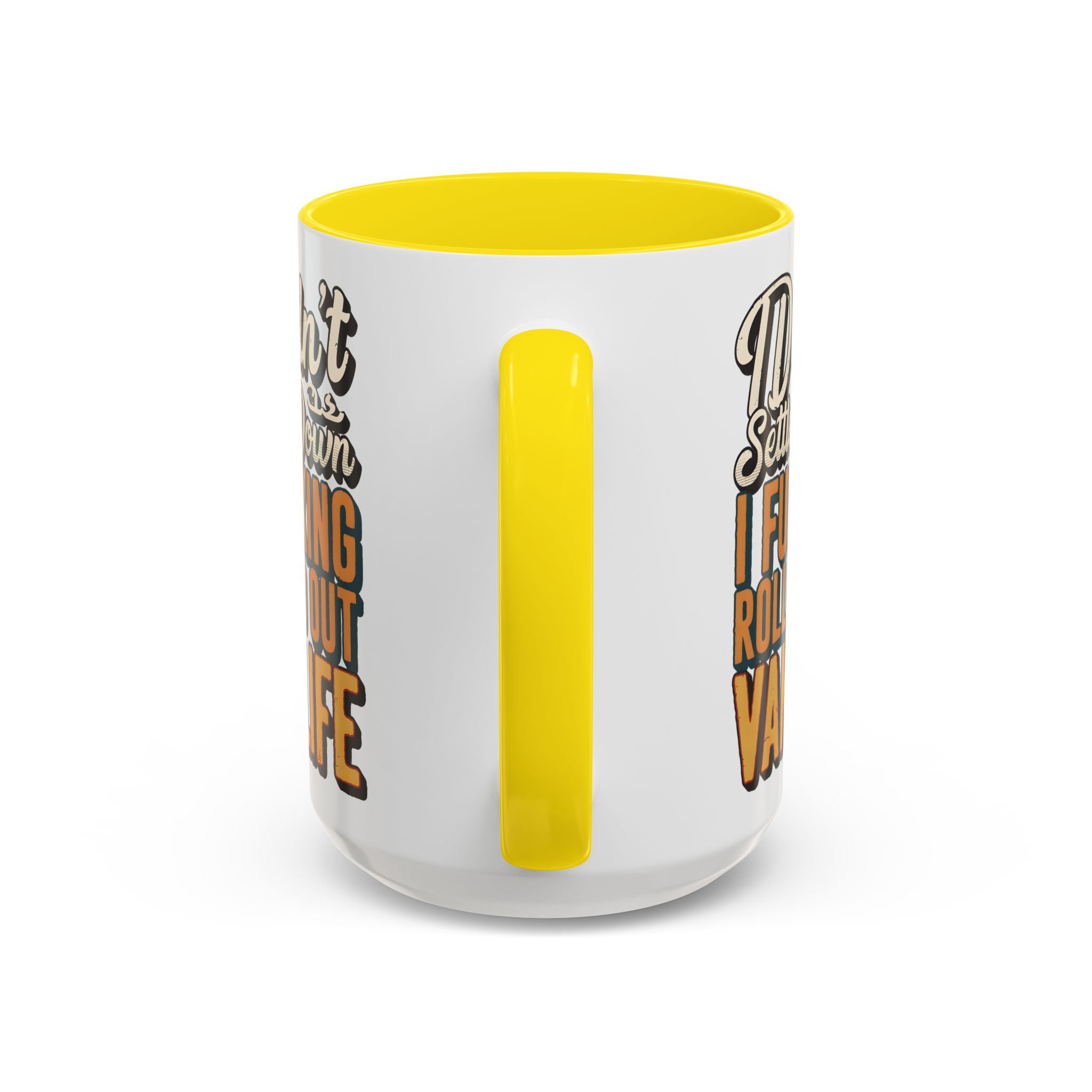 Accent Coffee Mug (11, 15oz) — "Dind´t Settle Down" Design F**K-Line