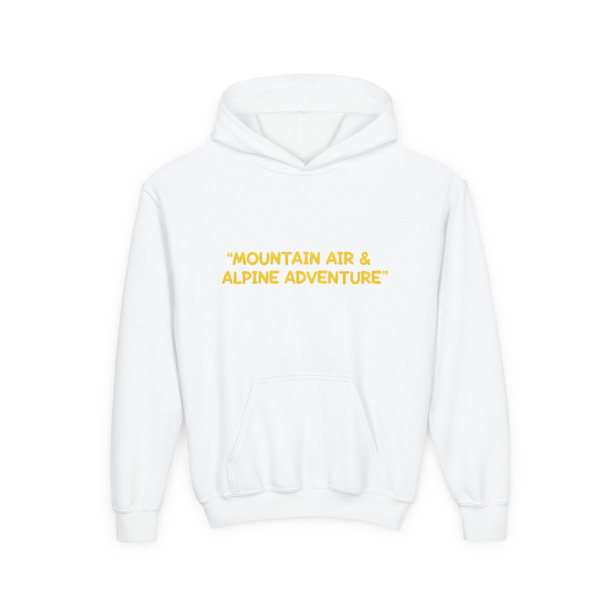 Youth Hoodie(Gildan) – "Mountain Air And Alpine Adventure" (Design Sitcom-Line)