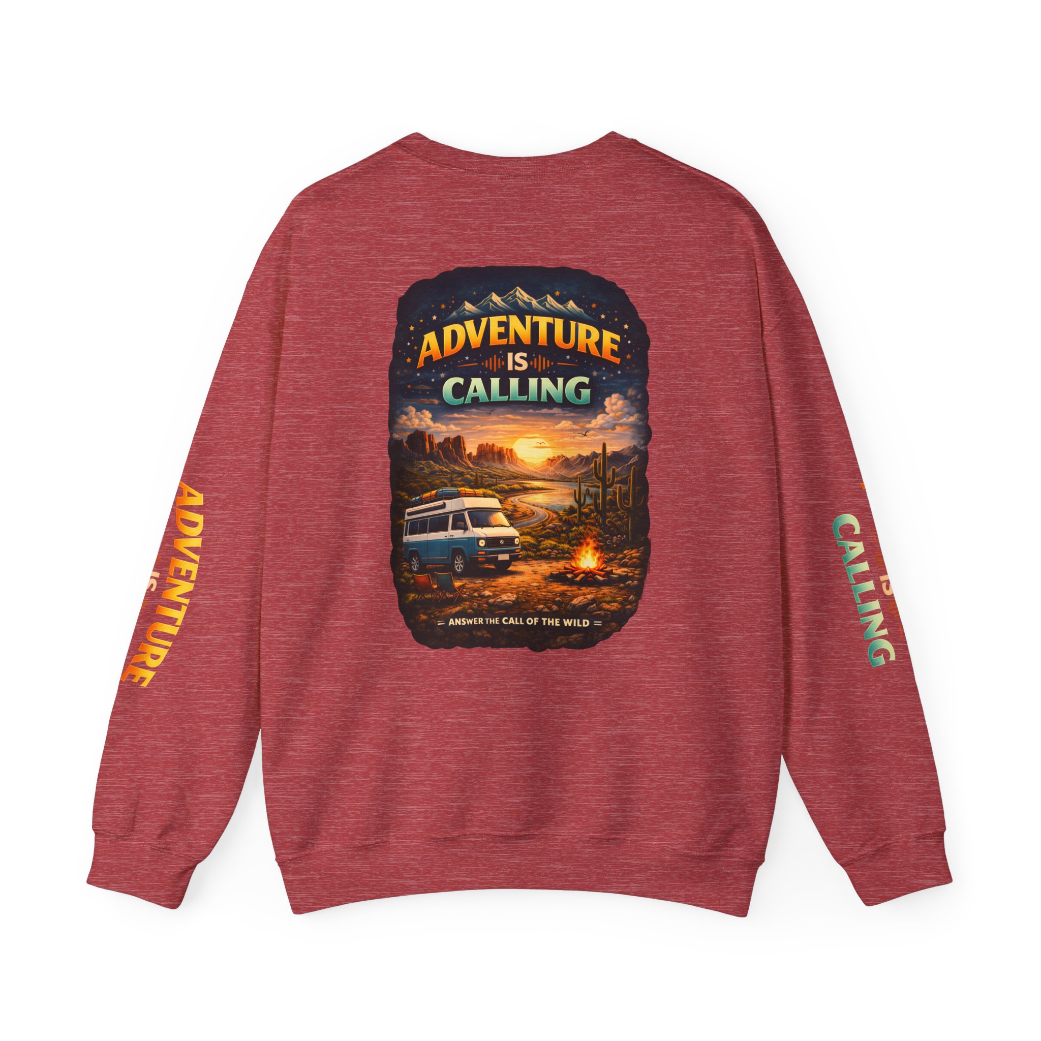 Unisex Heavy Blend™ Crewneck Sweatshirt — "Adventure Is Calling" Design Scenic-Line