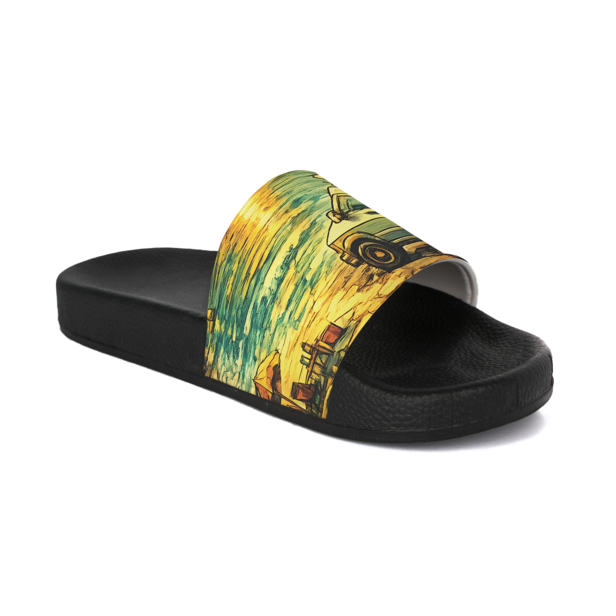 Women's Slide Sandals - Camper Van Slides (Cubic-Line)