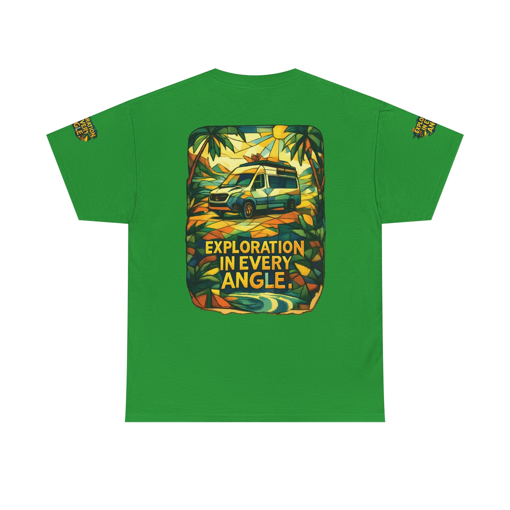Unisex Heavy Cotton Tee — "Exploration In Every Angle" Design Cubic-Line