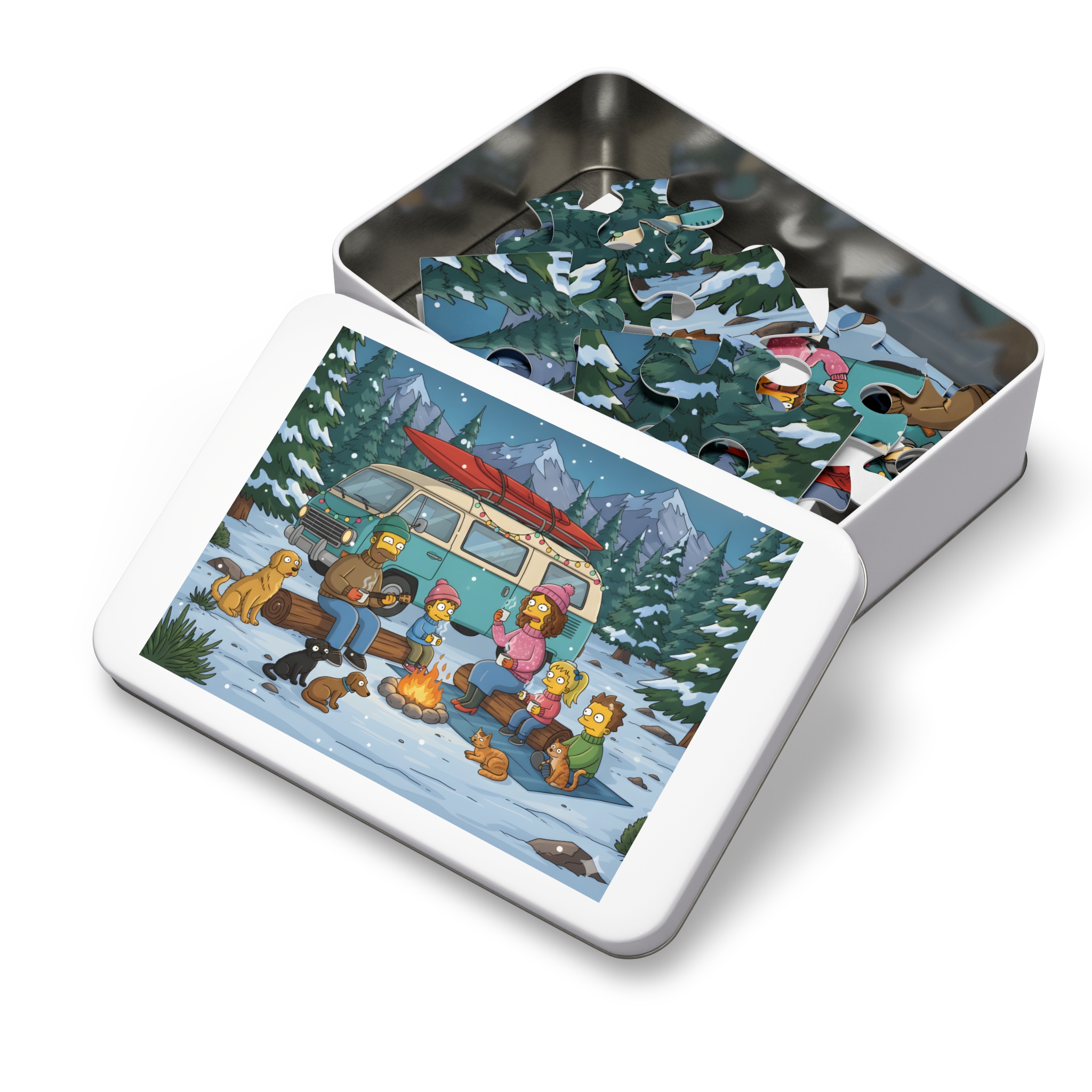 Jigsaw Puzzle with Tin — Scenic Jigsaw for Cozy Holidays