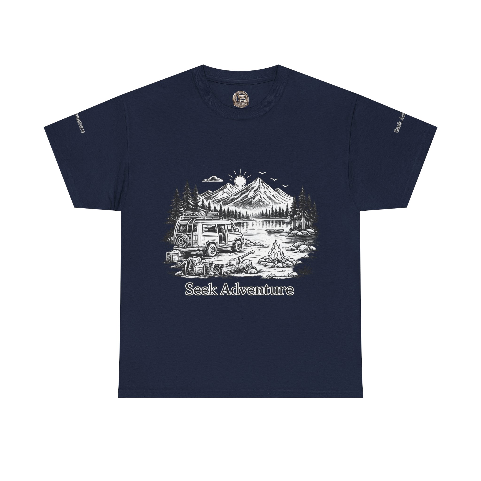 777735961366868568_2048.jpeg Unisex Heavy Cotton Tee — "Seek Adventure" Design Minimal-Line