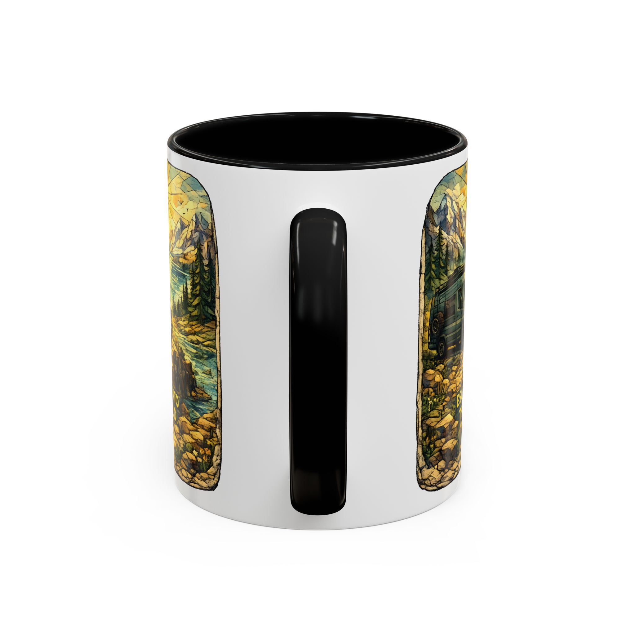 Accent Coffee Mug (11, 15oz) — "Escape Into The Wild" Design Cubic-Line