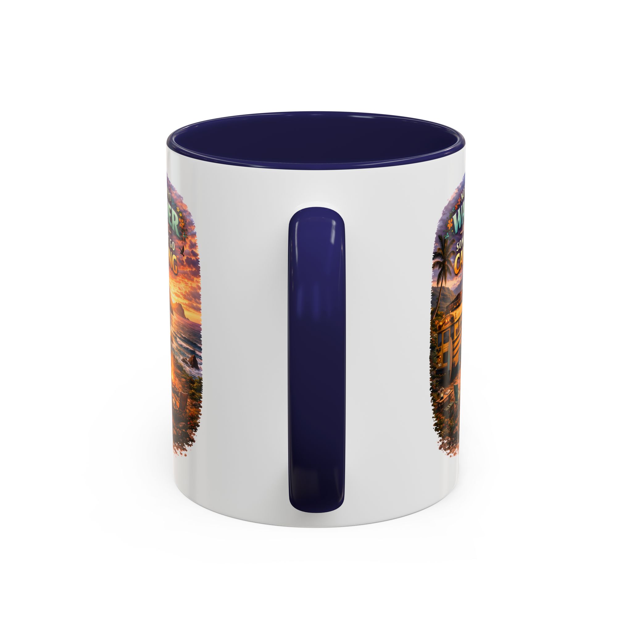 Accent Coffee Mug (11, 15oz) — "Not All Who Wander Are Lost" Design Scenic-Line