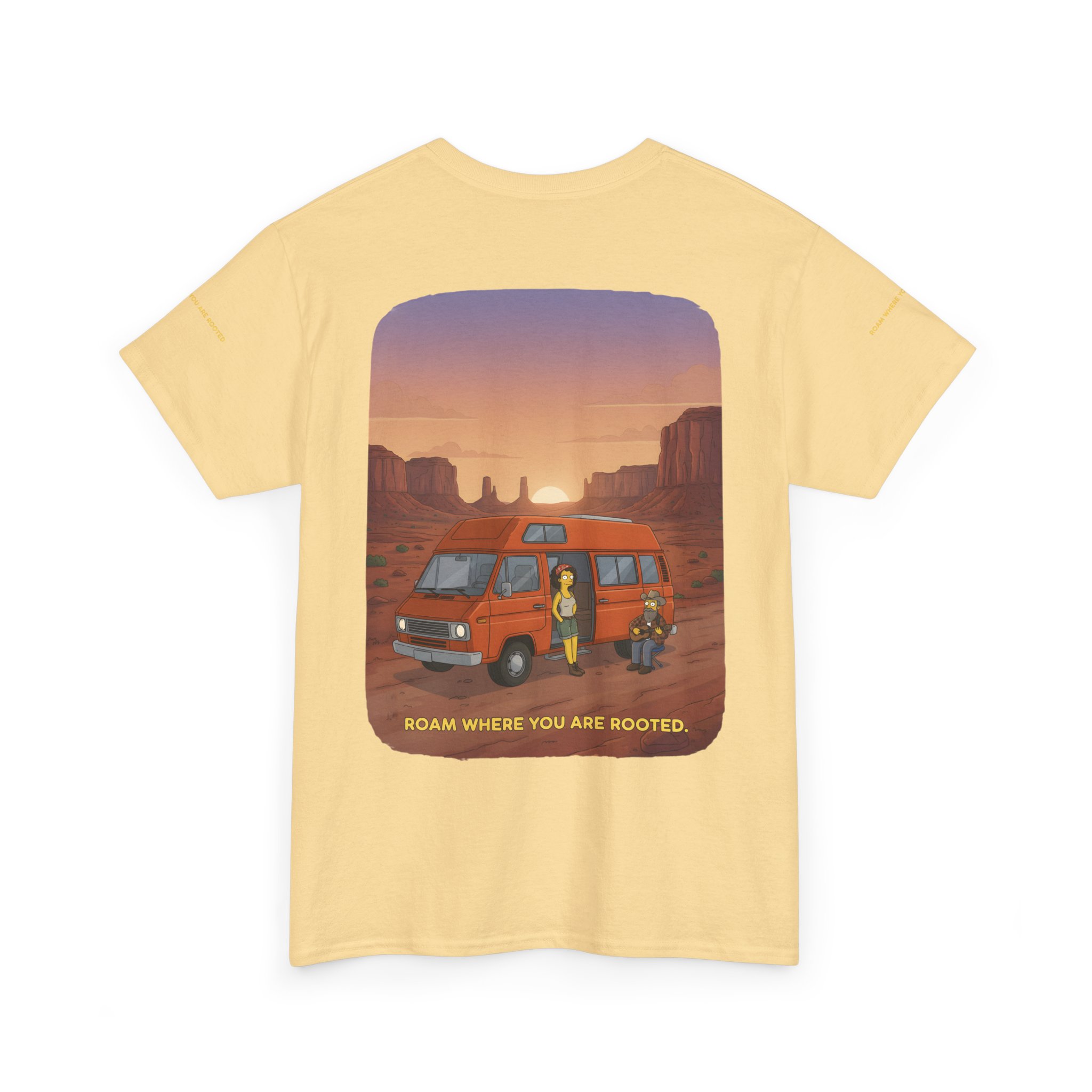 Unisex Heavy Cotton Tee — "Roam Where You Are Rooted" Design Sitcom-Line