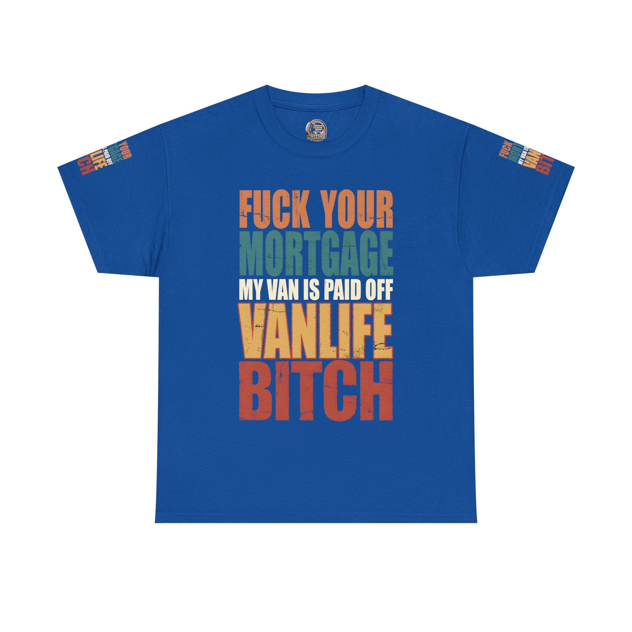 Unisex Heavy Cotton Tee — "Fuck Your Mortgage" Design F**K-Line