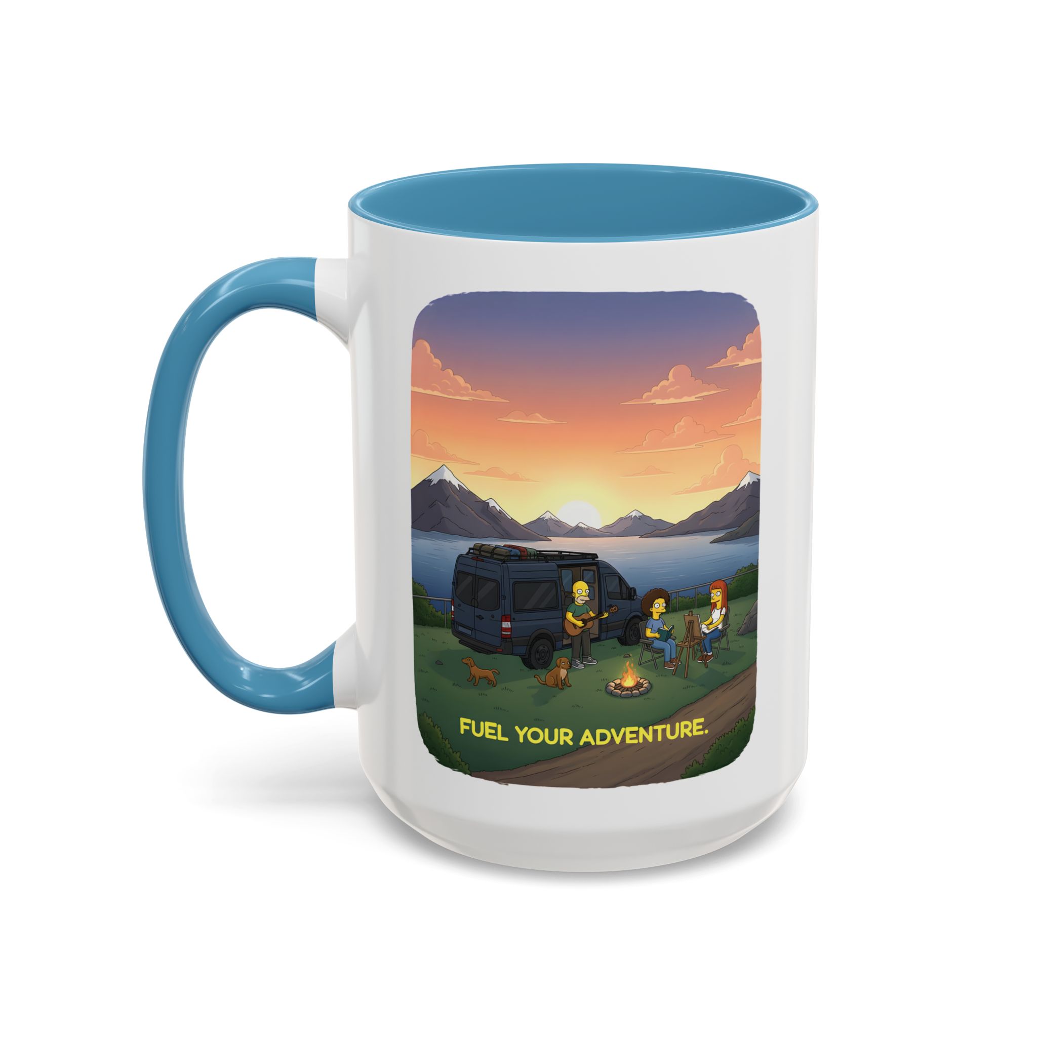 Accent Coffee Mug (11, 15oz) — "Fuel Your Adventure" Design Sitcom-Line