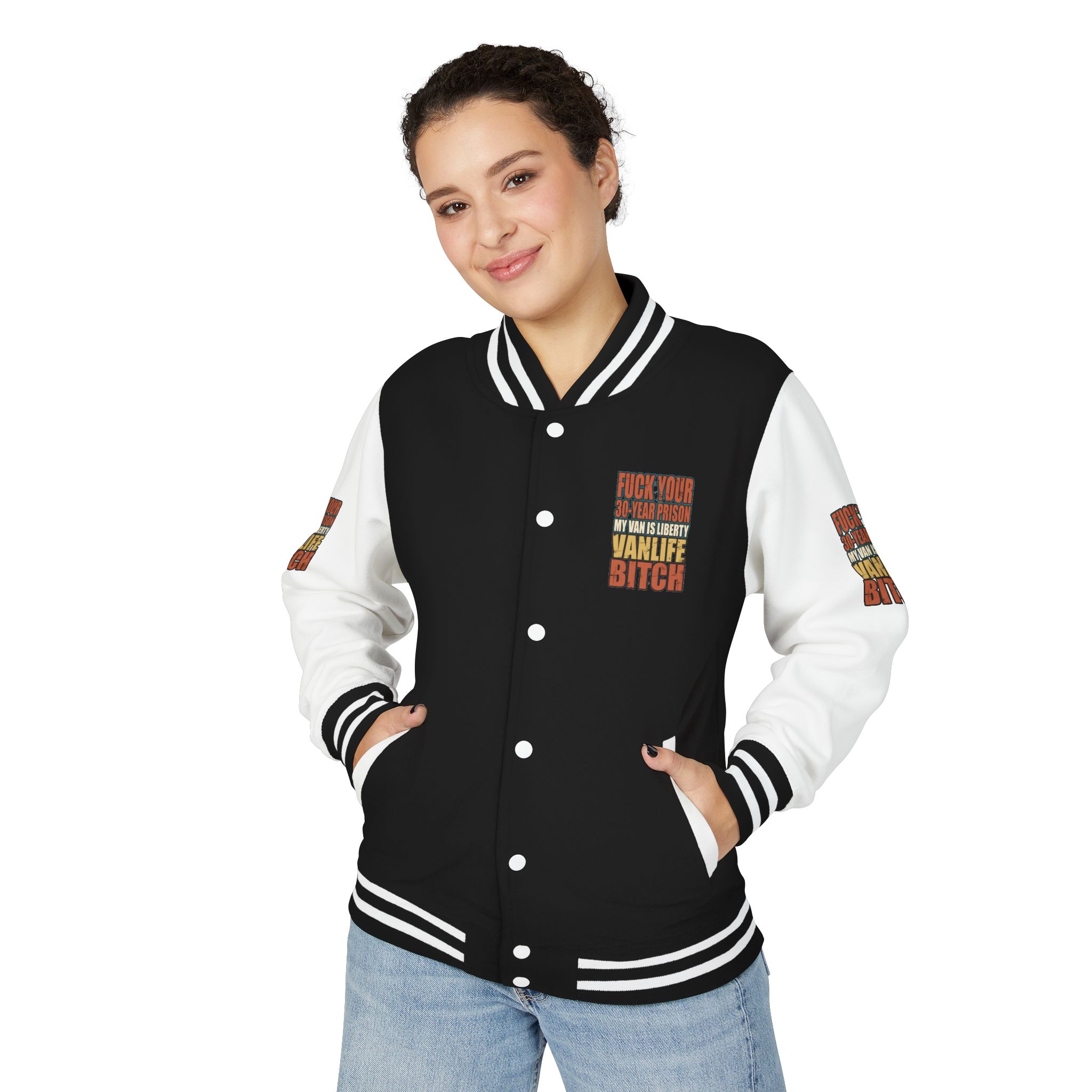 Unisex Heavyweight Letterman Jacket — "Fuck Your 30 Year" Design F**K-Line