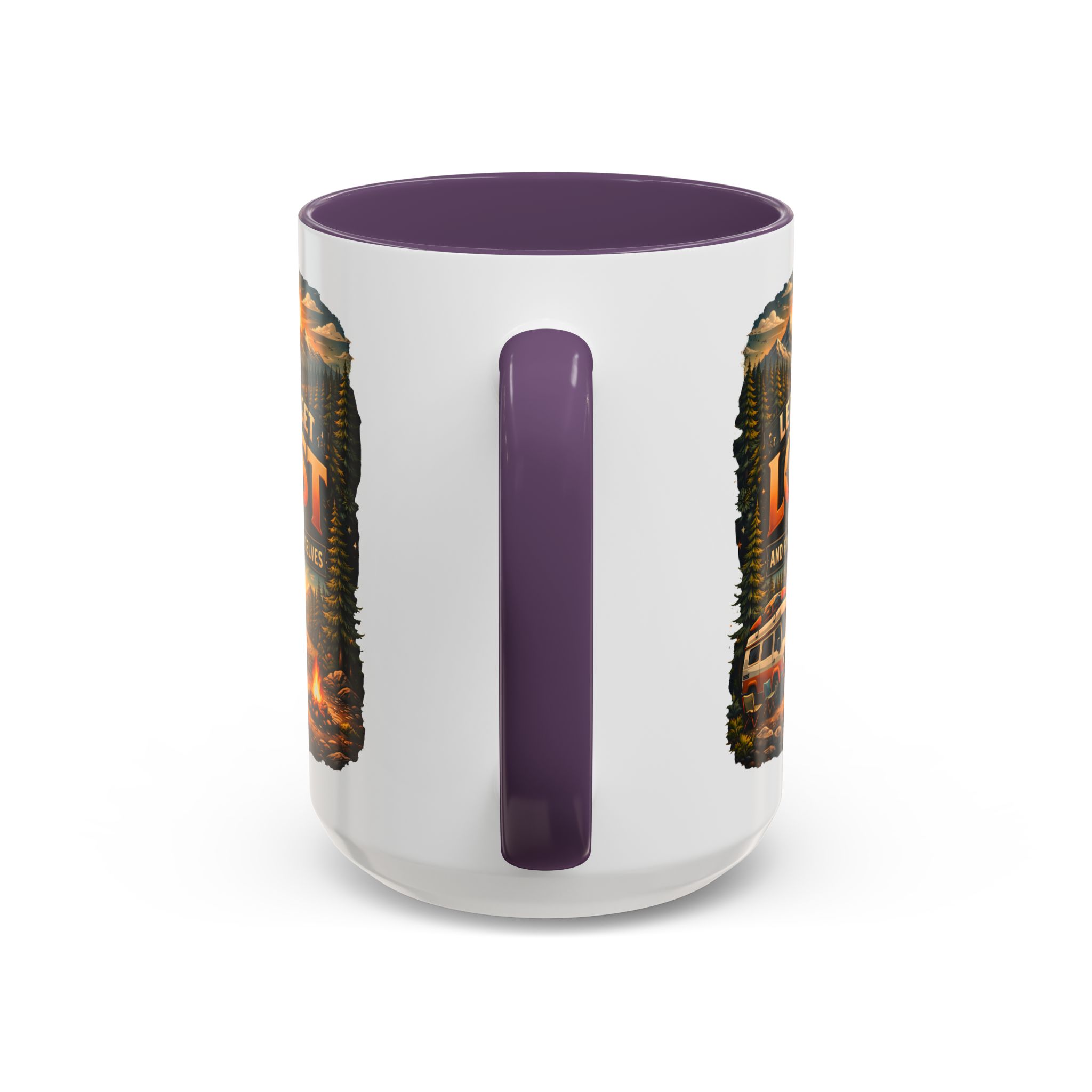 Accent Coffee Mug (11, 15oz) — "Let´s Get Lost And Find Ourselfs" Design Scenic-Line