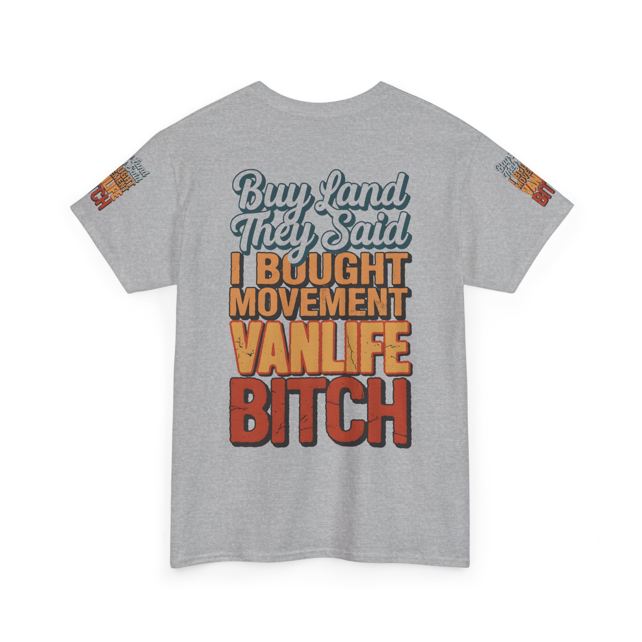 Unisex Heavy Cotton Tee — "Buy Land They Said" Design F**K-Line