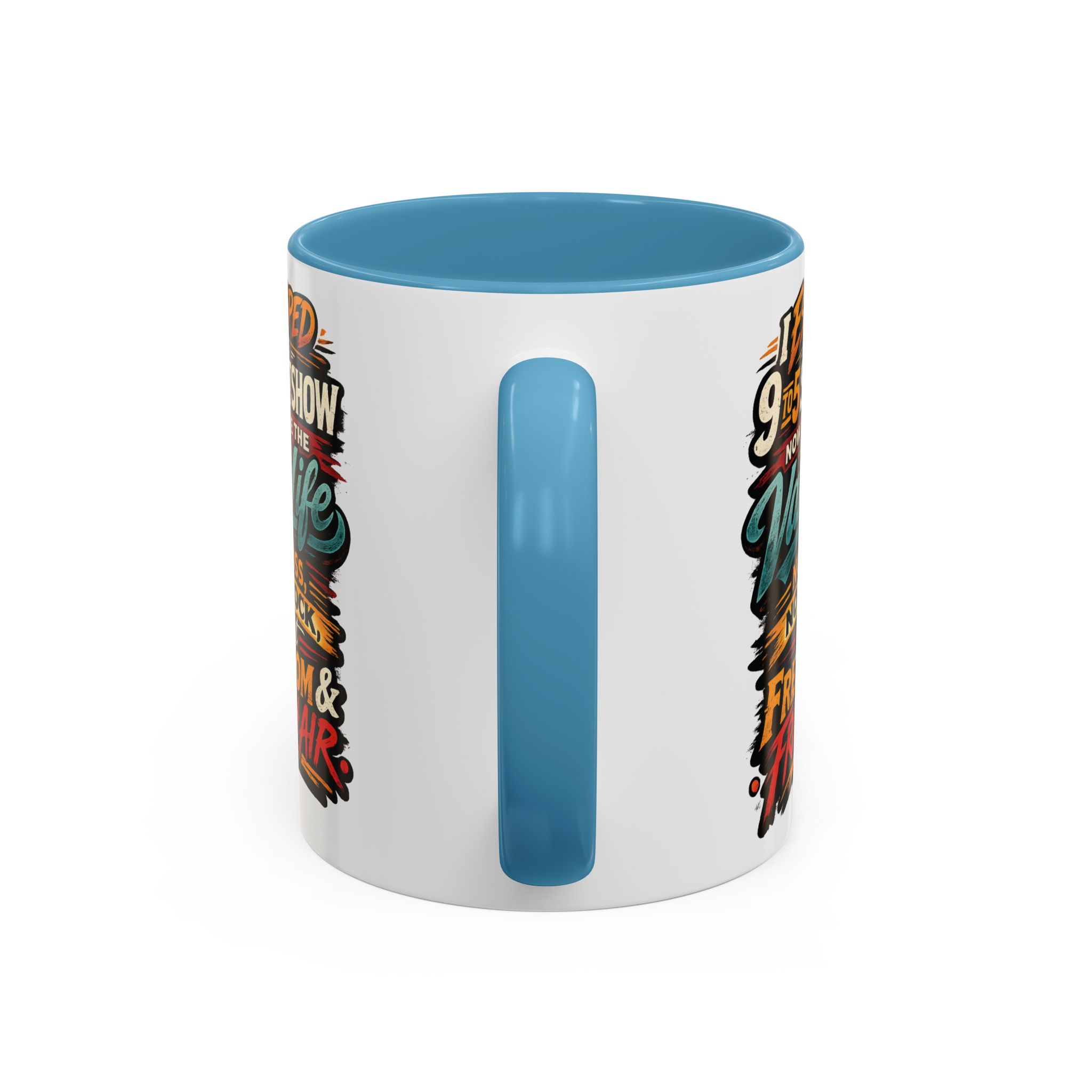 7831394549256618314_2048.jpeg Accent Coffee Mug (11, 15oz) — "I Escaped The 9 To 5" Design F**K-Line