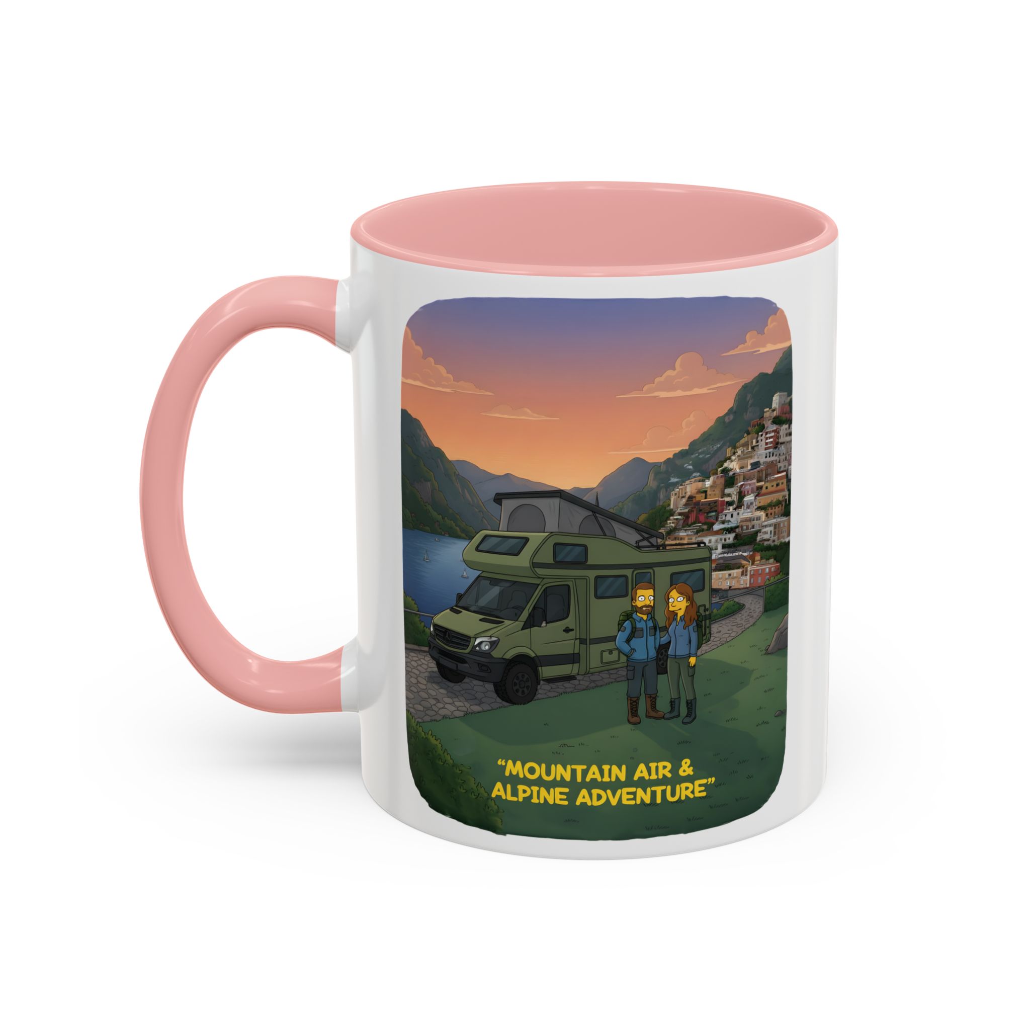 Accent Coffee Mug (11, 15oz) — "Mountain Air And Alpine Adventure"" Design Sitcom-Line