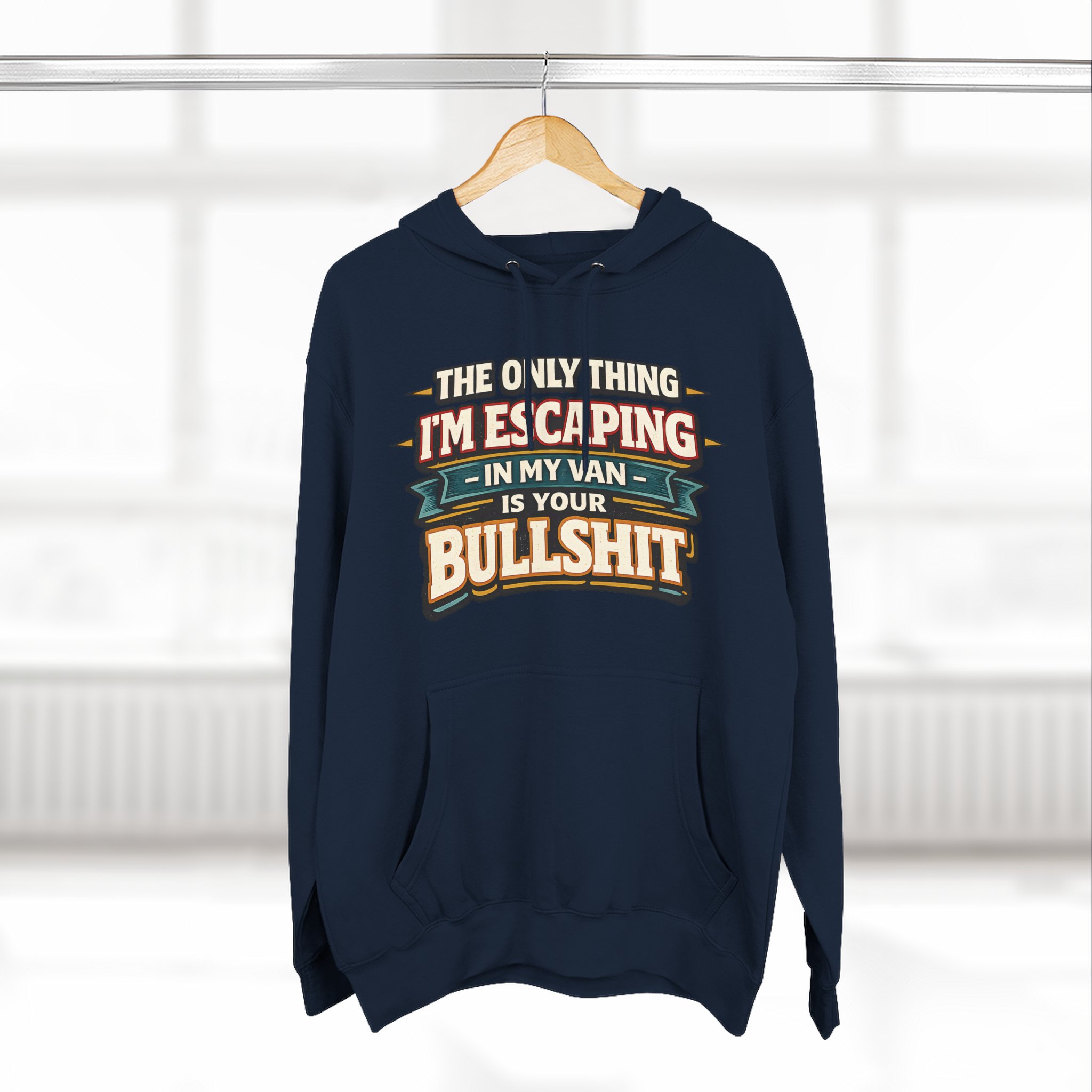 7846563613210779254_2048.jpeg Three-Panel Fleece Hoodie - "The Only Thing I´m Escaping" Design F**K-Line
